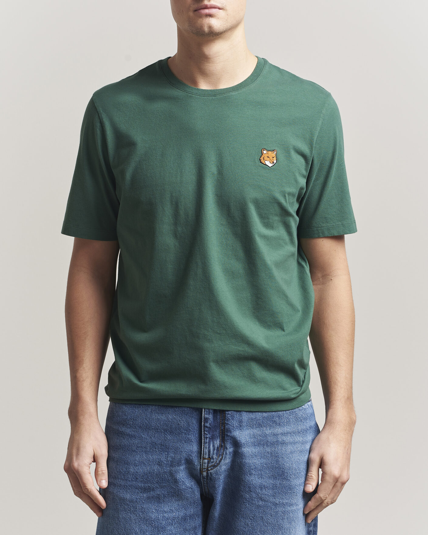 Uomini | T-shirt | Maison Kitsuné | Fox Head T-Shirt Bottle Green