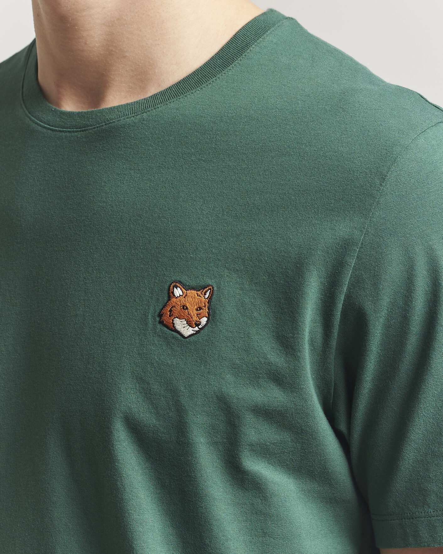 Uomini | T-shirt | Maison Kitsuné | Fox Head T-Shirt Bottle Green