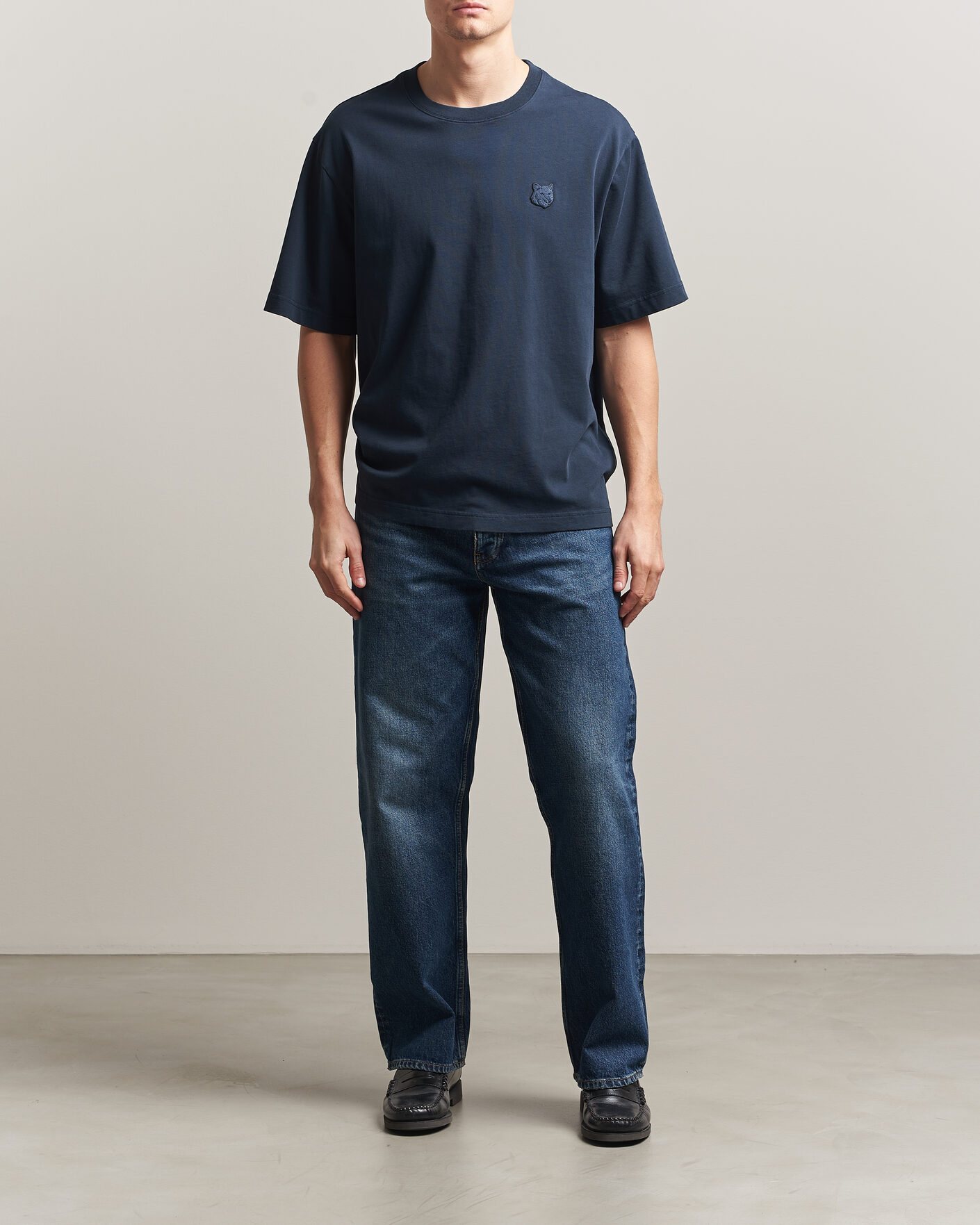Uomini | T-shirt | Maison Kitsuné | Tonal Fox Head T-Shirt Navy