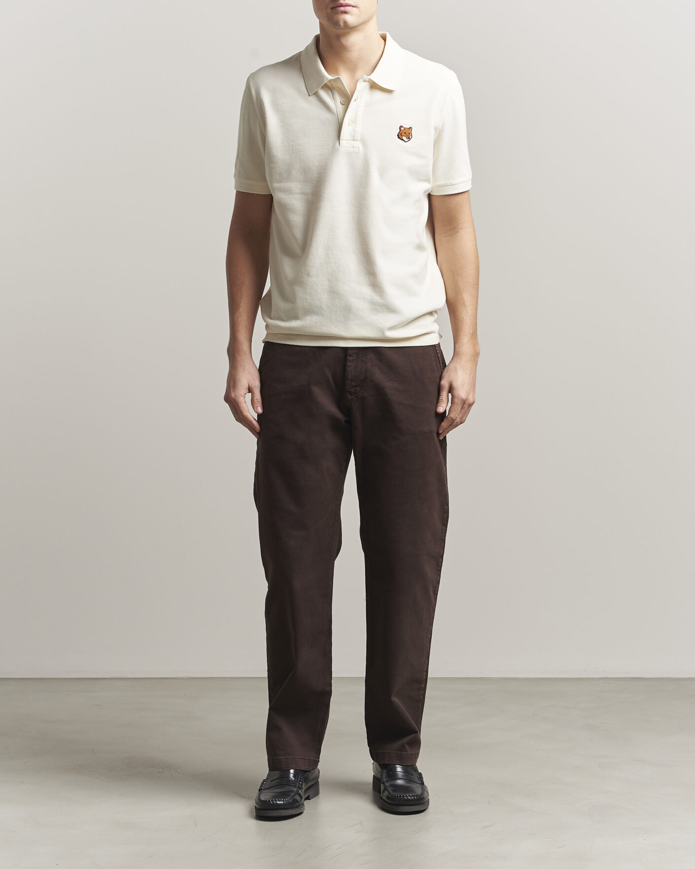 Uomini | Polo | Maison Kitsuné | Fox Head Polo Noble Beige