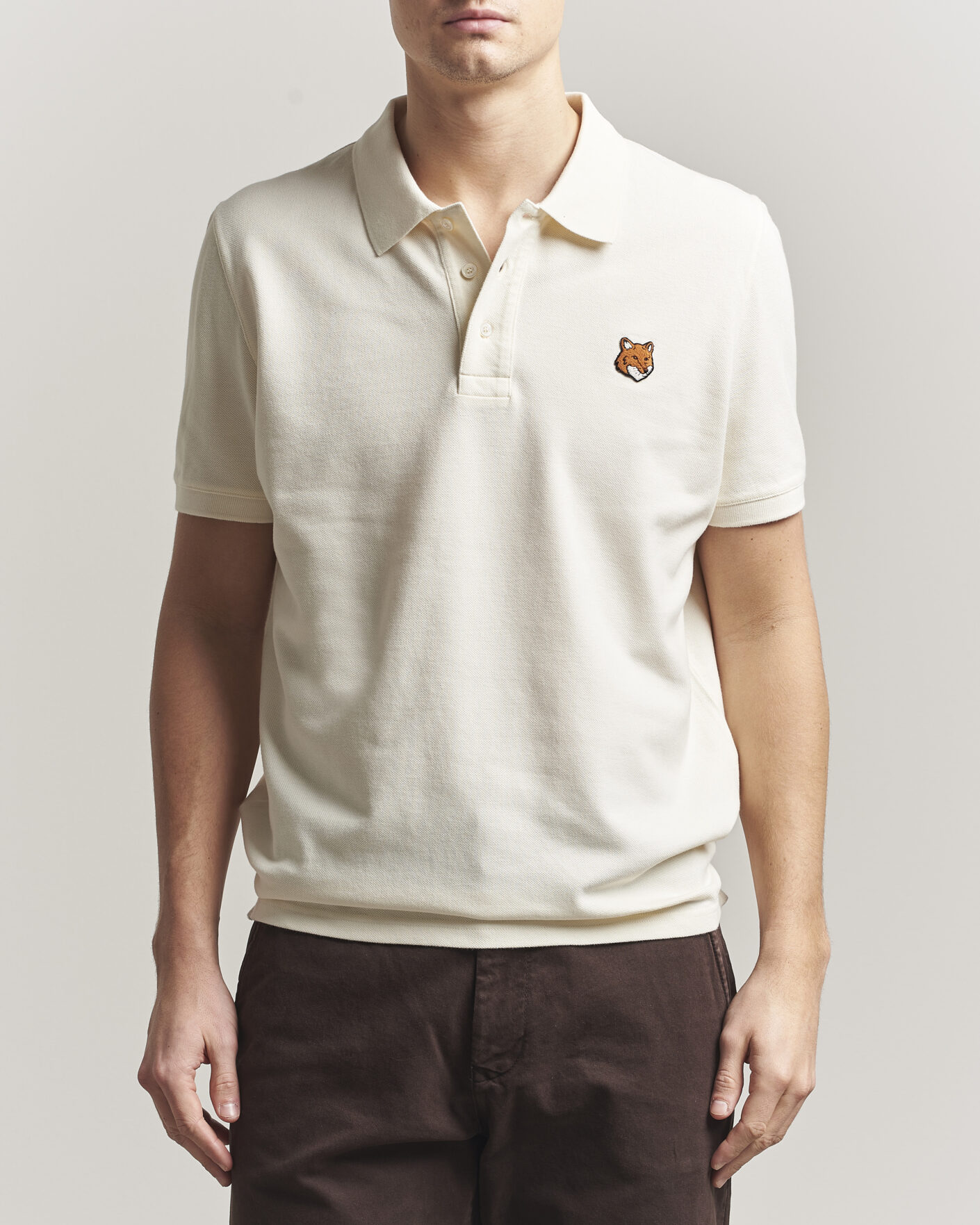Uomini | Polo | Maison Kitsuné | Fox Head Polo Noble Beige