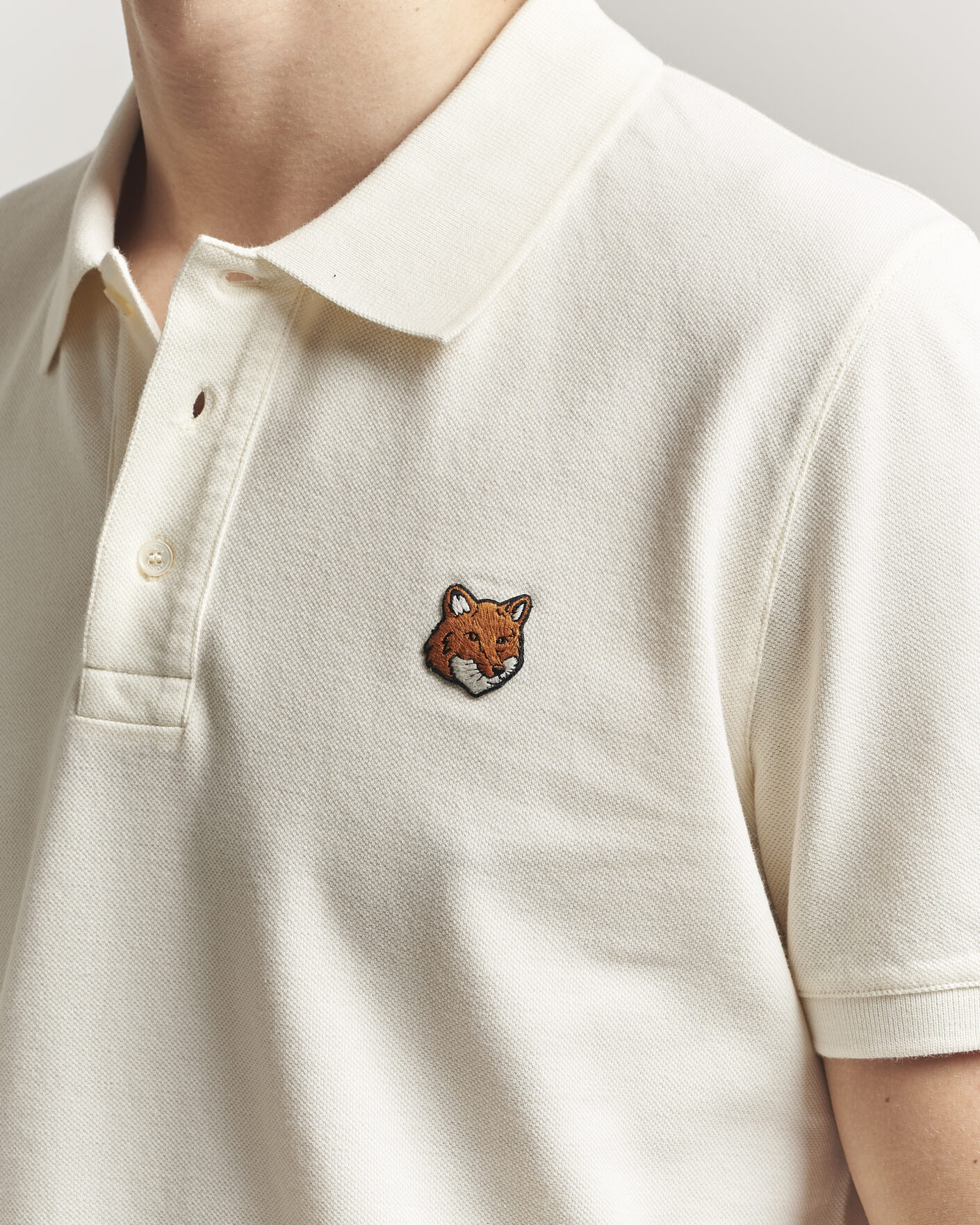 Uomini | Polo | Maison Kitsuné | Fox Head Polo Noble Beige