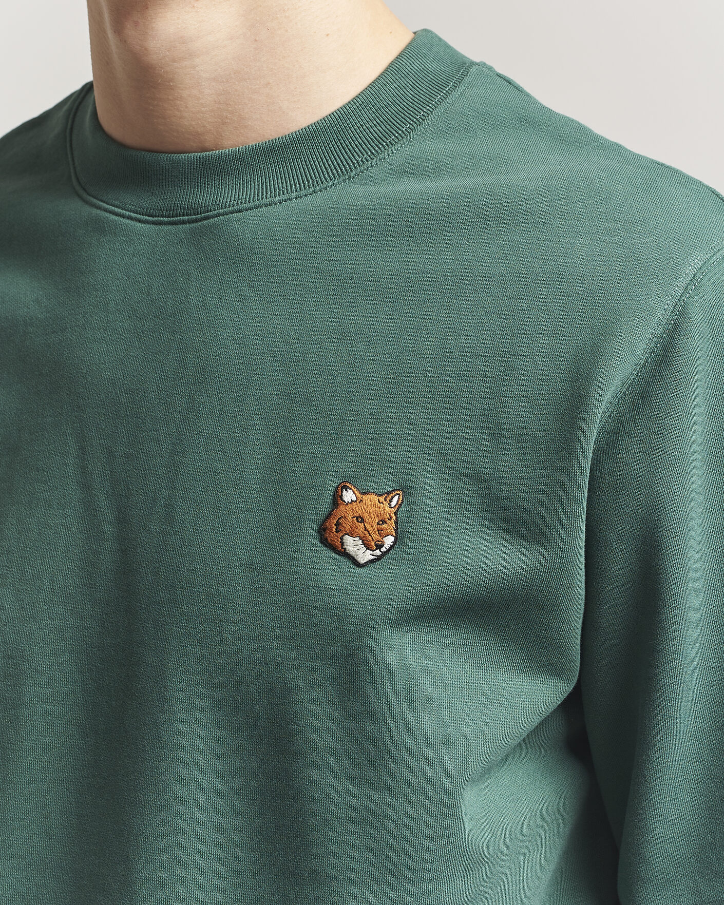 Uomini | Maglieria | Maison Kitsuné | Fox Head Sweatshirt Bottle Green