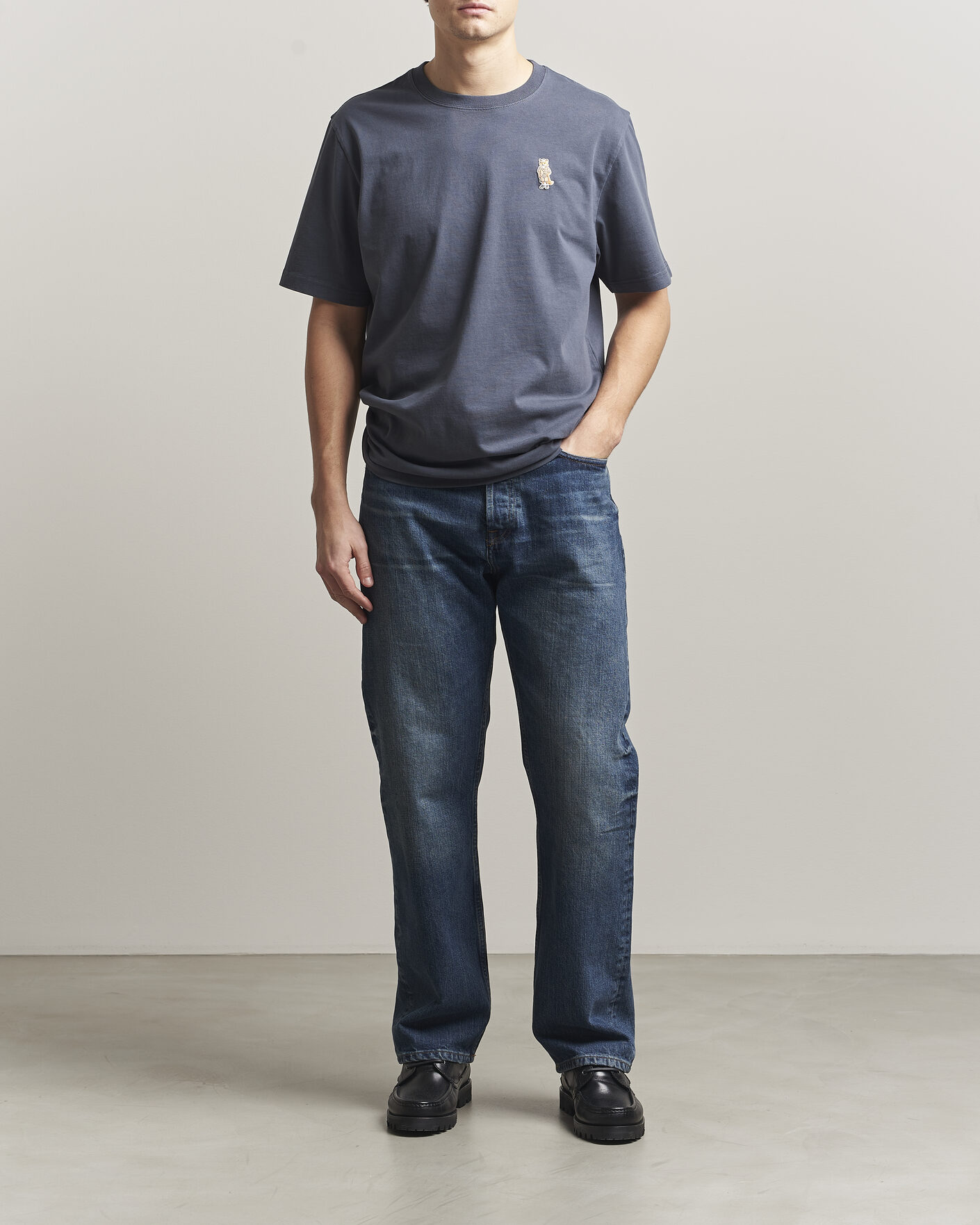 Uomini | T-shirt | Maison Kitsuné | Dressed Fox T-Shirt Shadow Blue