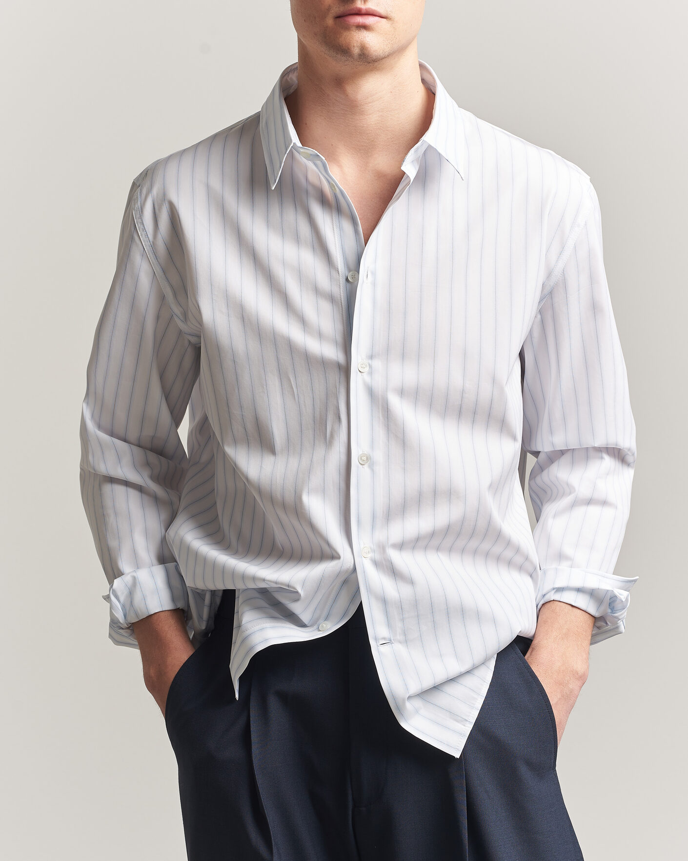 Uomini | Camicie | Maison Kitsuné | Casual Striped Shirt Blue/White