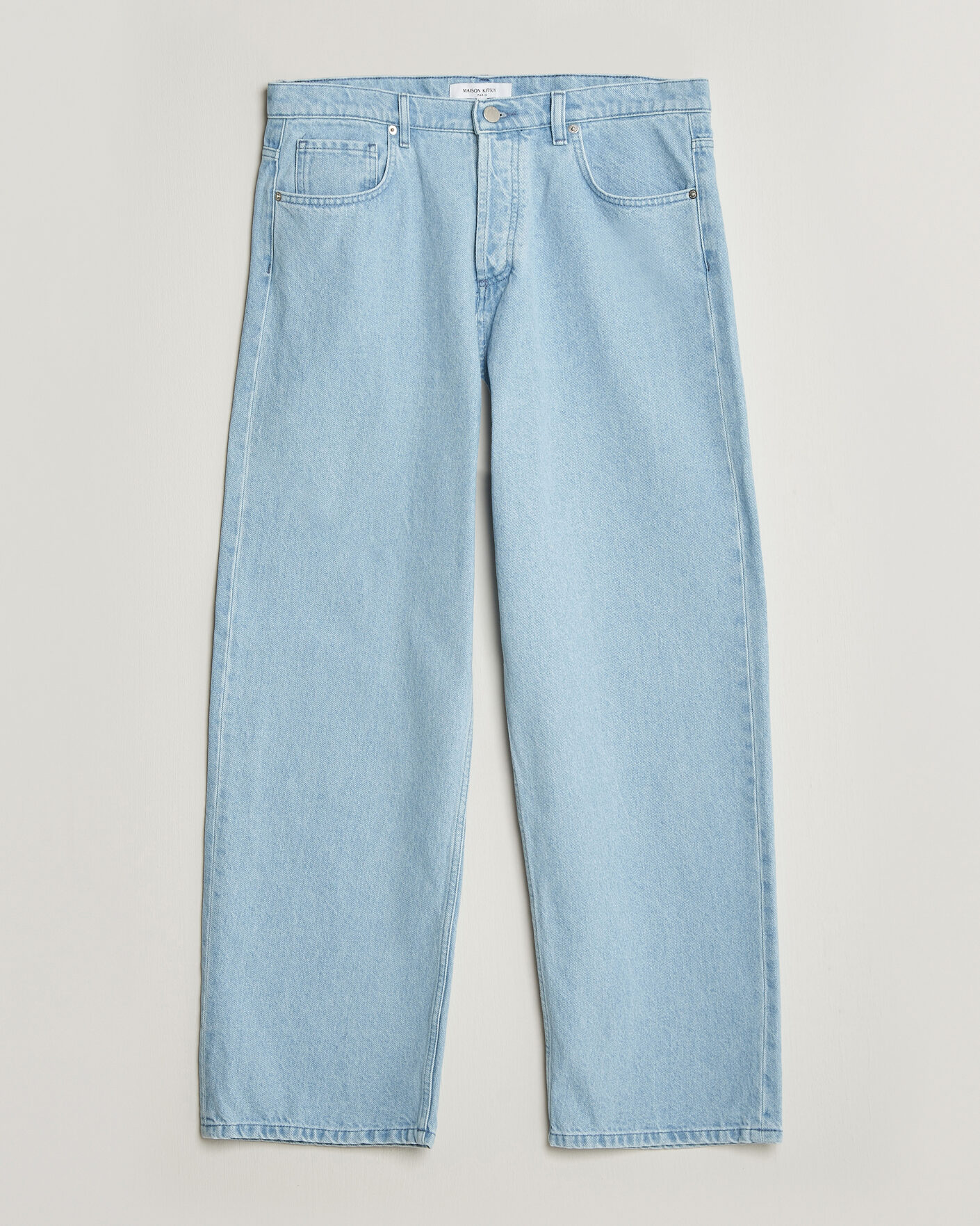 Uomini | Pantaloni | Maison Kitsuné | Wide Fit Jeans Light Washed Indigo