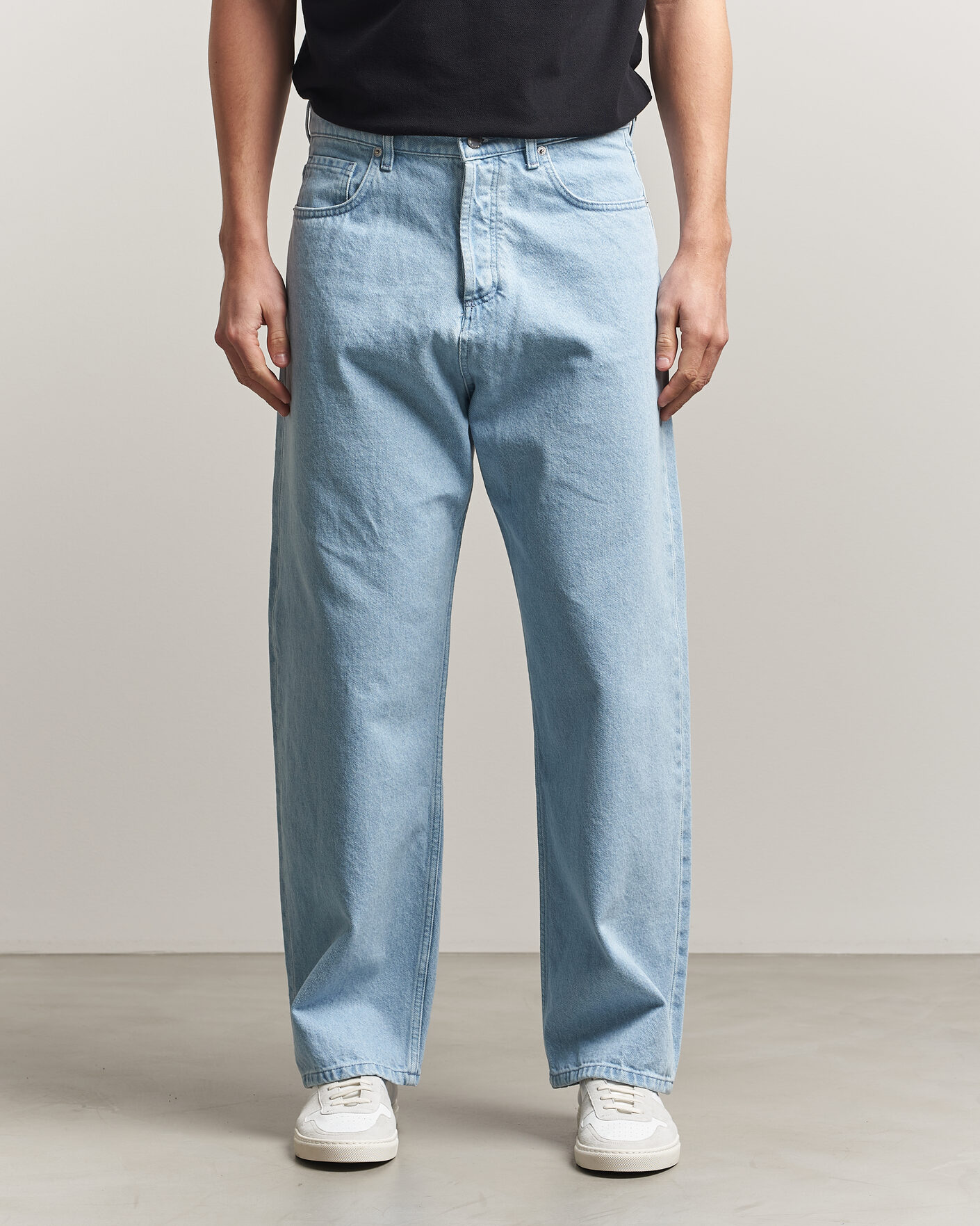 Uomini | Jeans | Maison Kitsuné | Wide Fit Jeans Light Washed Indigo