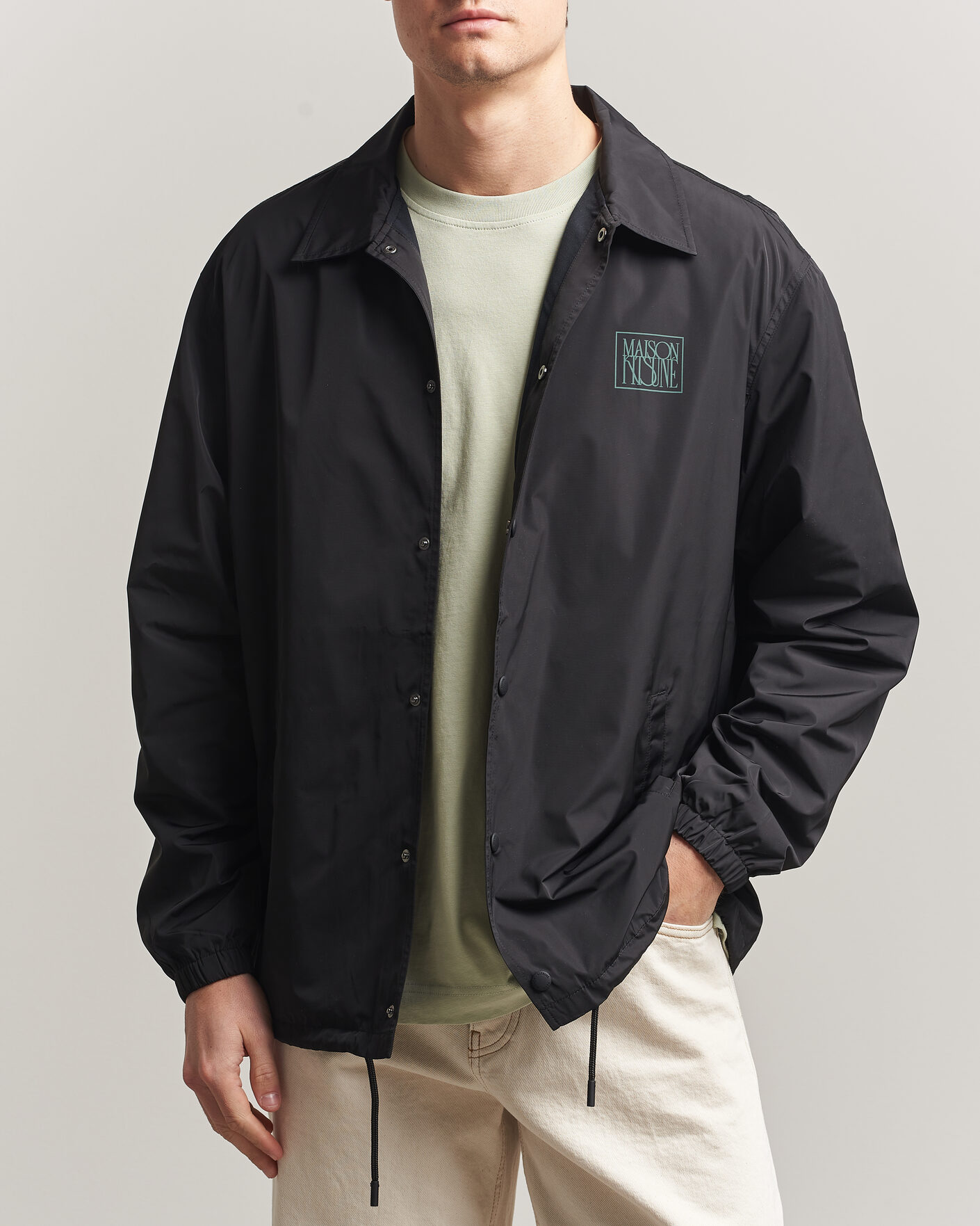 Uomini | Giacche | Maison Kitsuné | Tonal Fox Head Coach Jacket Black