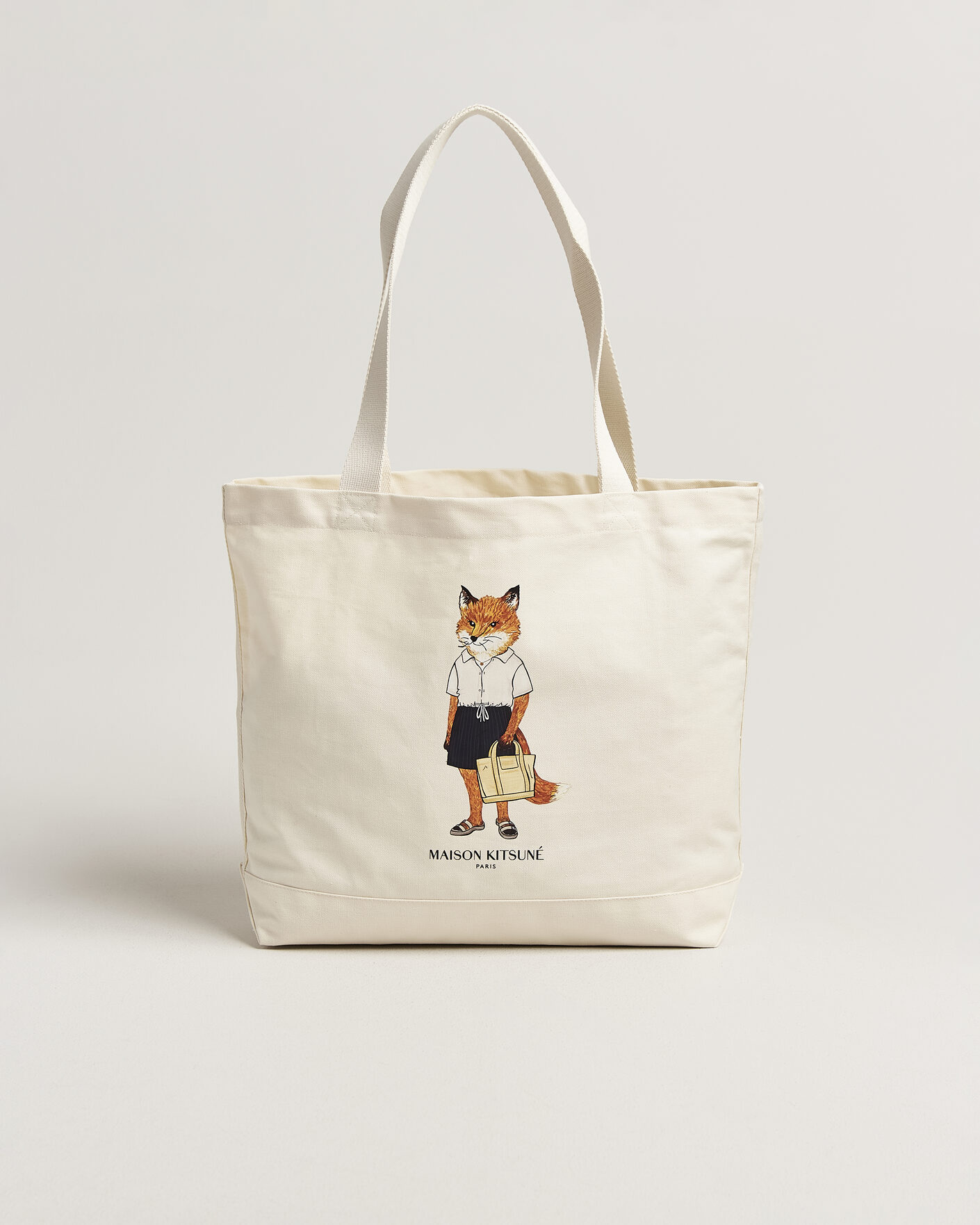 Uomini | Borse | Maison Kitsuné | Dressed Fox Totebag Ecru