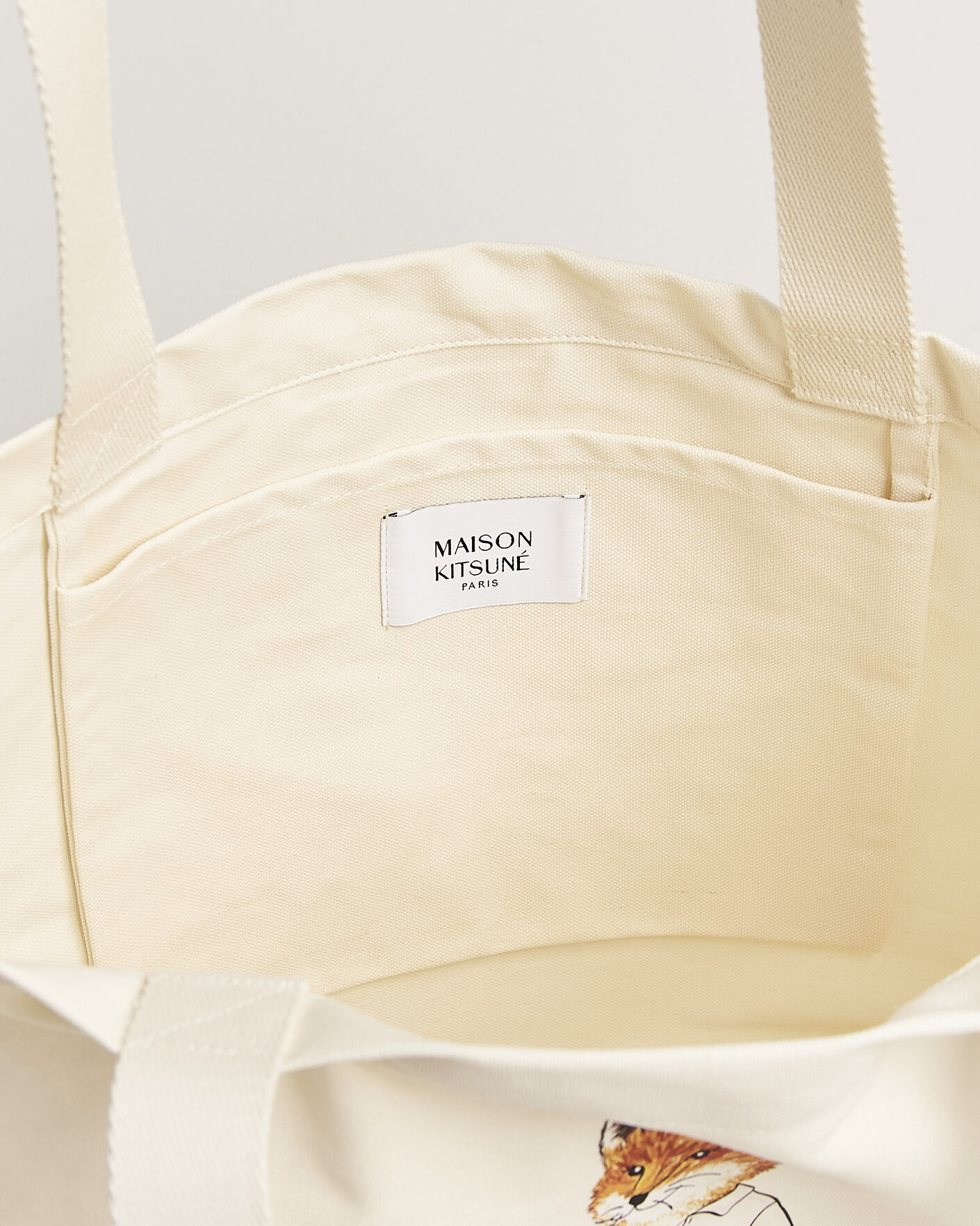 Uomini | Borse | Maison Kitsuné | Dressed Fox Totebag Ecru