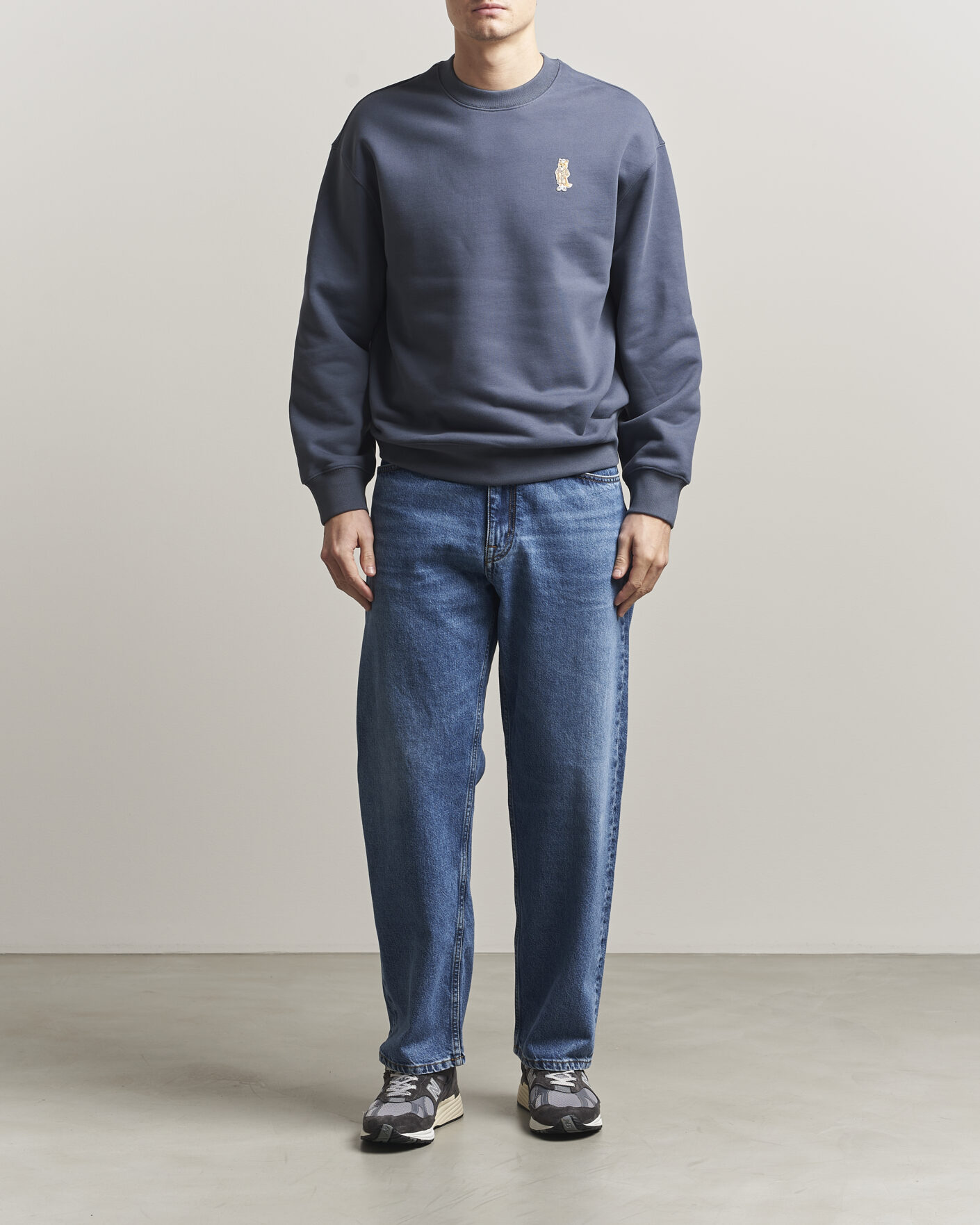 Uomini | Maglieria | Maison Kitsuné | Dressed Fox Sweatshirt Shadow Blue