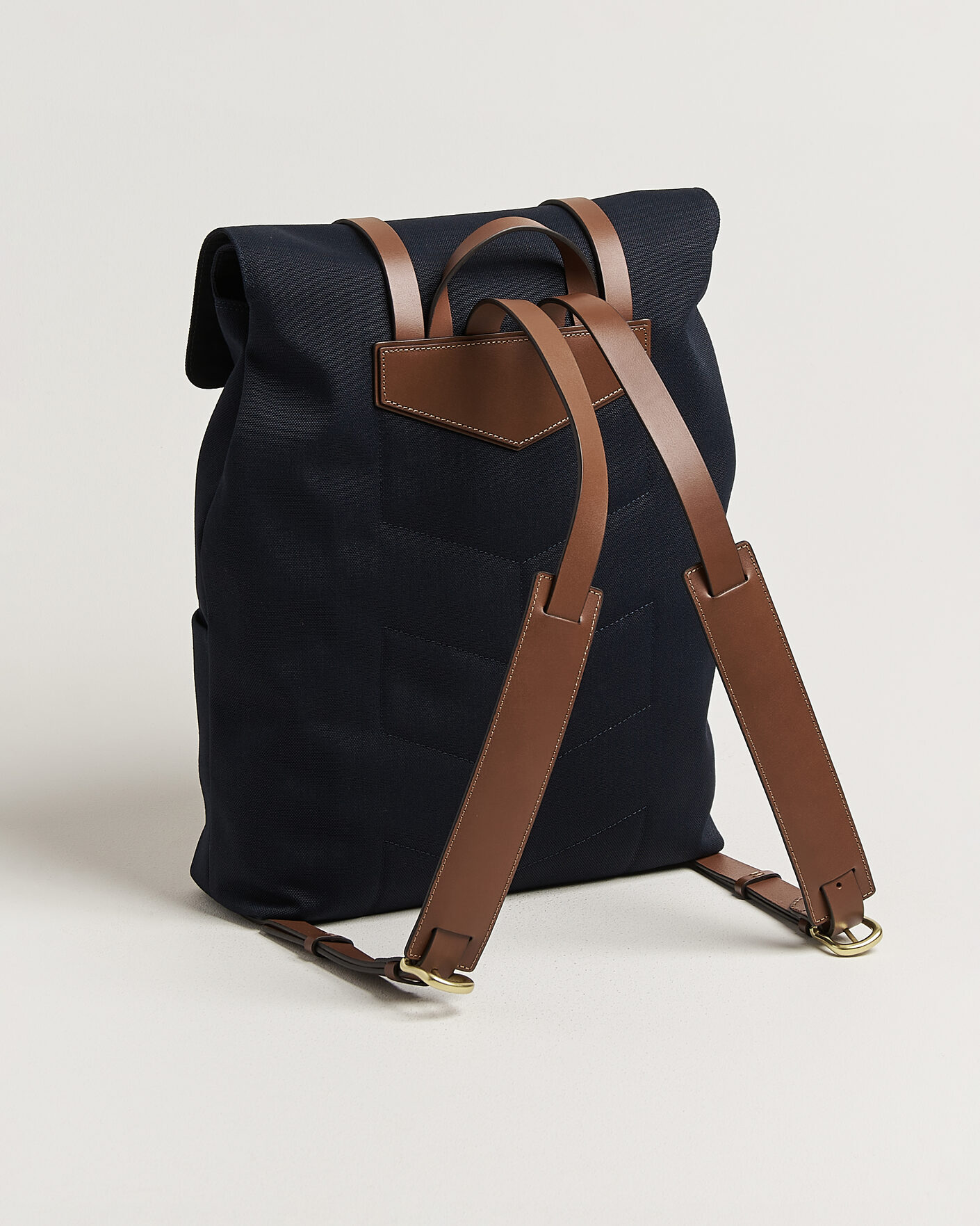 Uomini | Borse | Mismo | M/S Nylon Backpack Deep Sea Blue/Cuoio