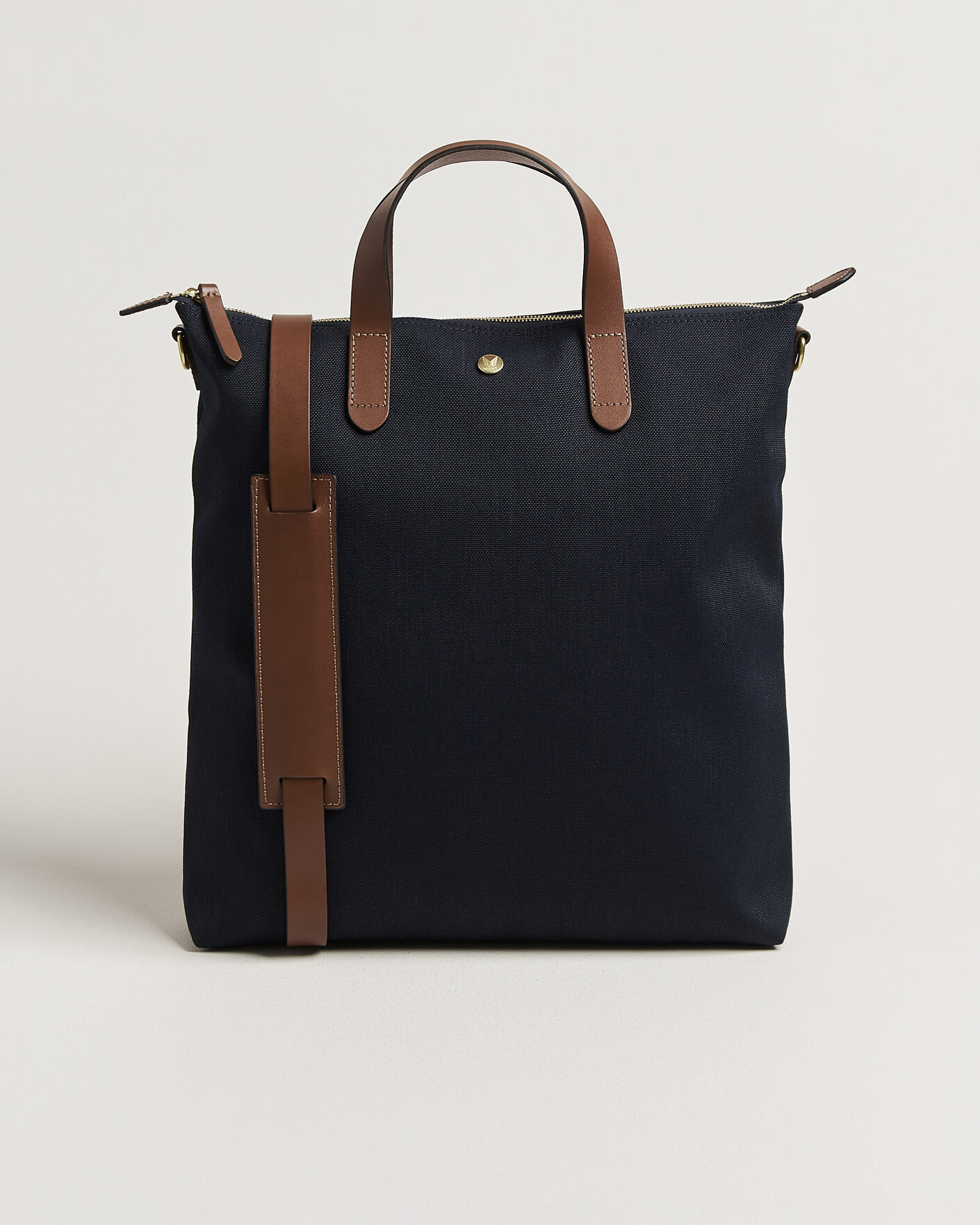 Uomini | Borse | Mismo | M/S Canvas Shopper Deep Sea Blue/Cuoio