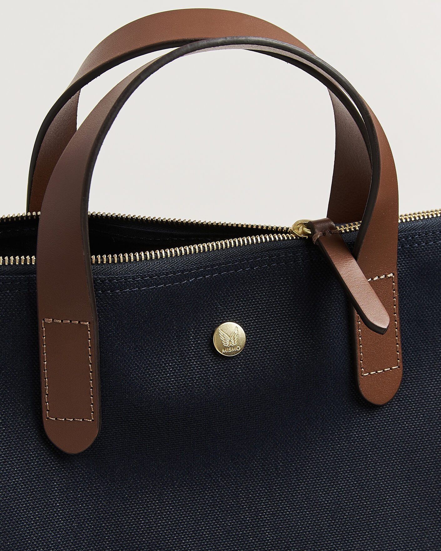 Uomini | Borse | Mismo | M/S Canvas Shopper Deep Sea Blue/Cuoio