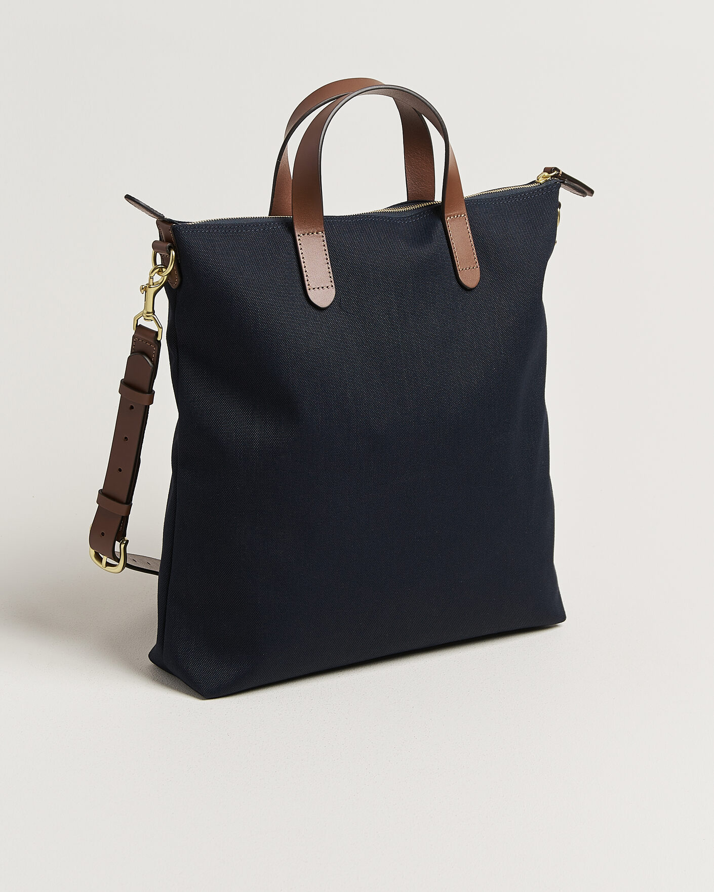 Uomini | Borse | Mismo | M/S Canvas Shopper Deep Sea Blue/Cuoio