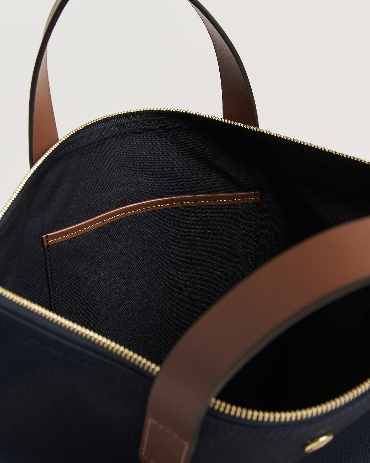 Uomini | Borse | Mismo | M/S Canvas Shopper Deep Sea Blue/Cuoio