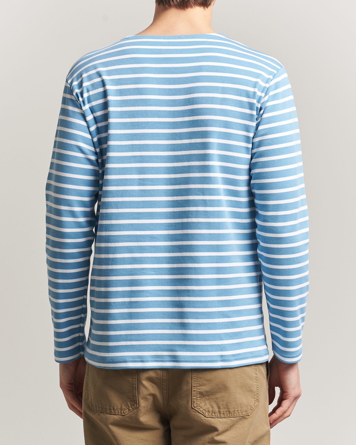 Uomini | T-shirt | Armor-lux | Houat Héritage Stripe Long Sleeve T-Shirt Waterfall/Blanc