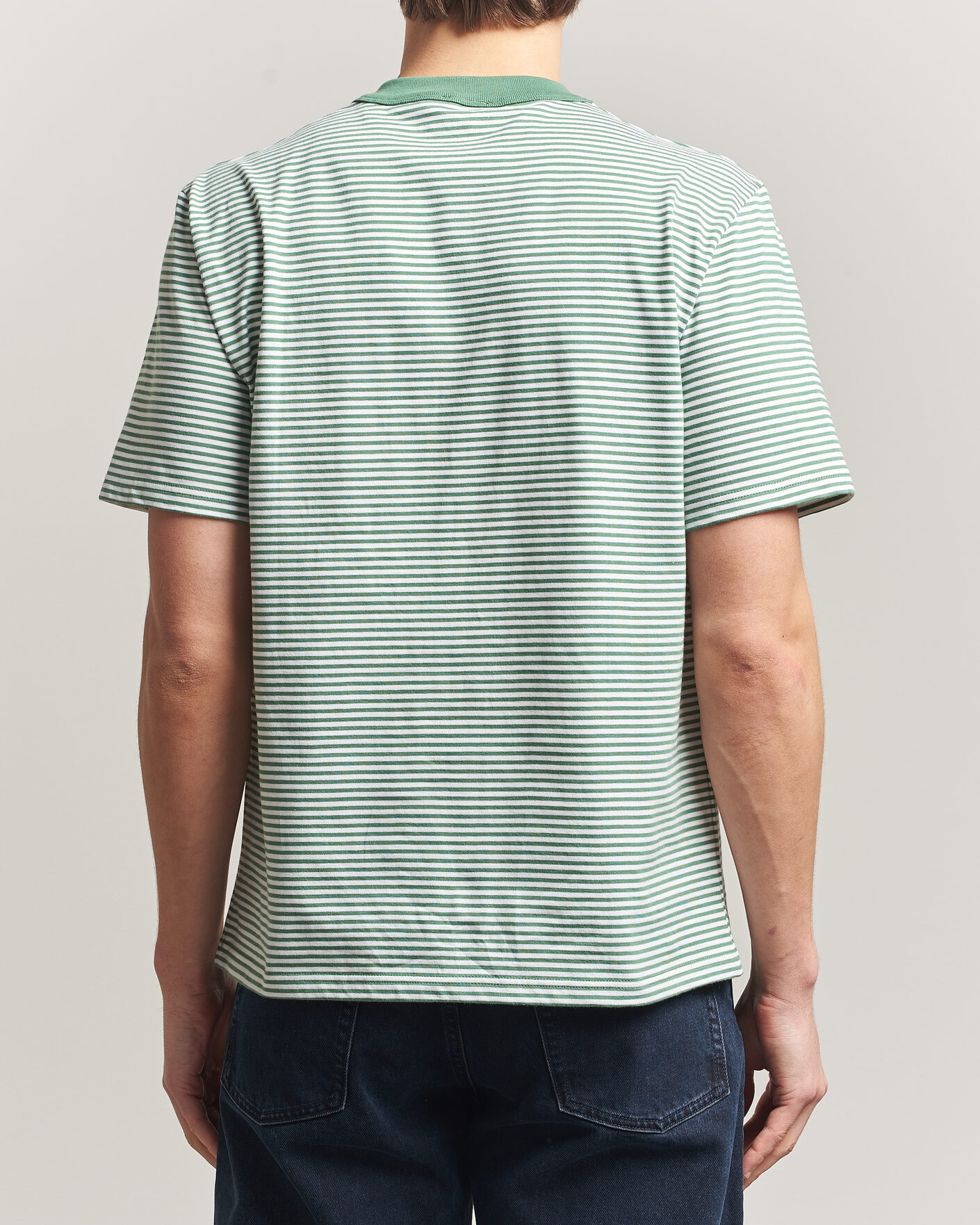 Uomini | T-shirt | Armor-lux | Callac Héritage Stripe T-Shirt Ivy/Blanc