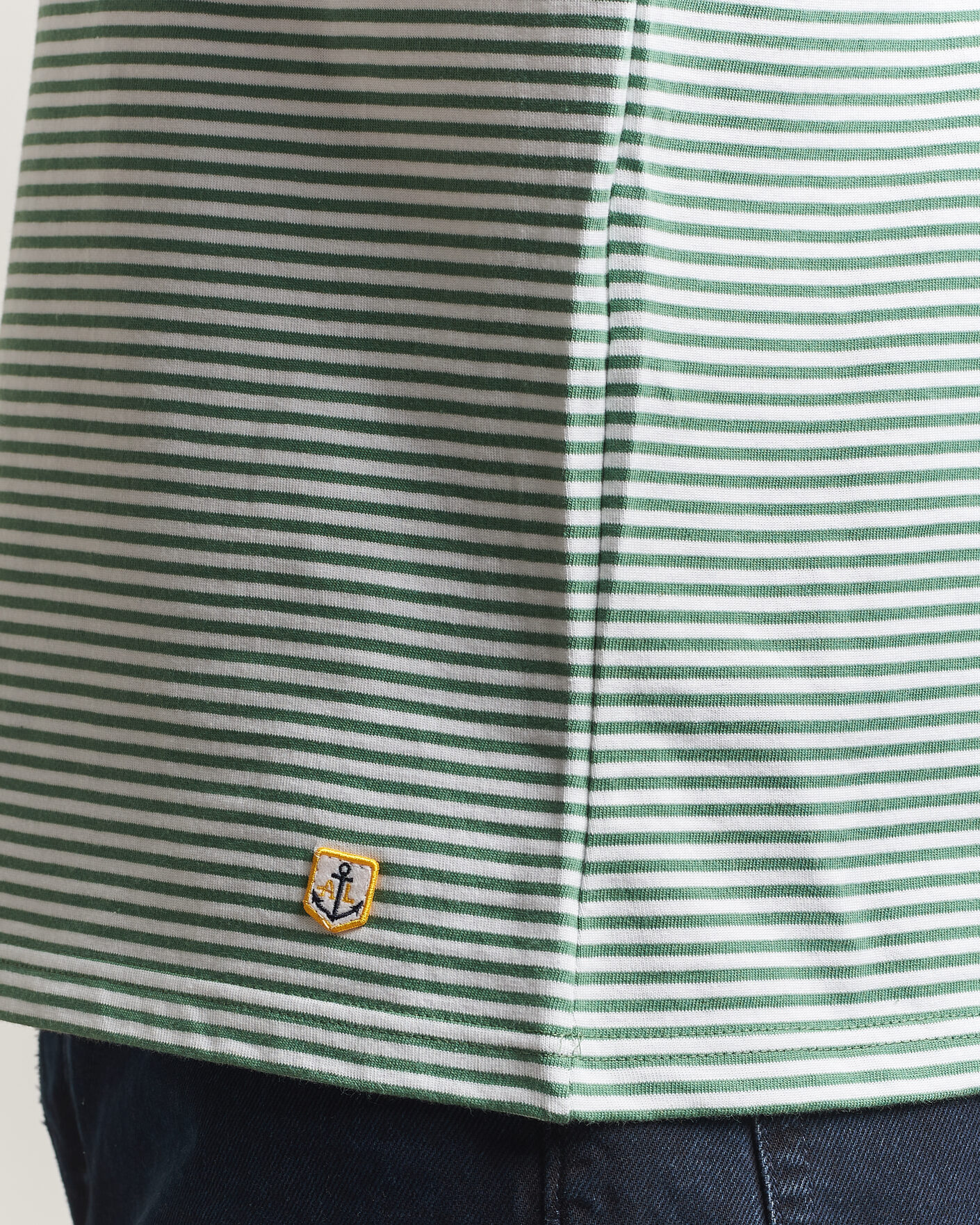 Uomini | T-shirt | Armor-lux | Callac Héritage Stripe T-Shirt Ivy/Blanc