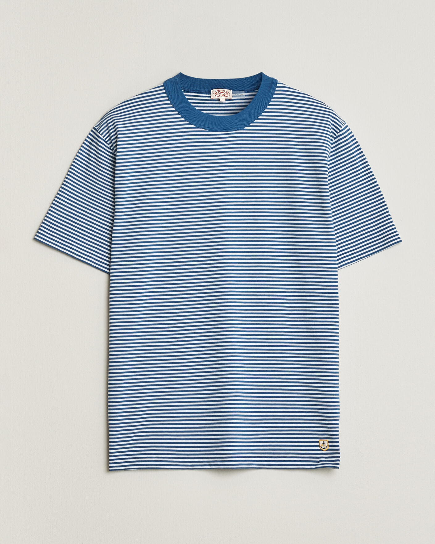 Uomini | T-shirt | Armor-lux | Callac Héritage Stripe T-Shirt Dark Blue/Blanc