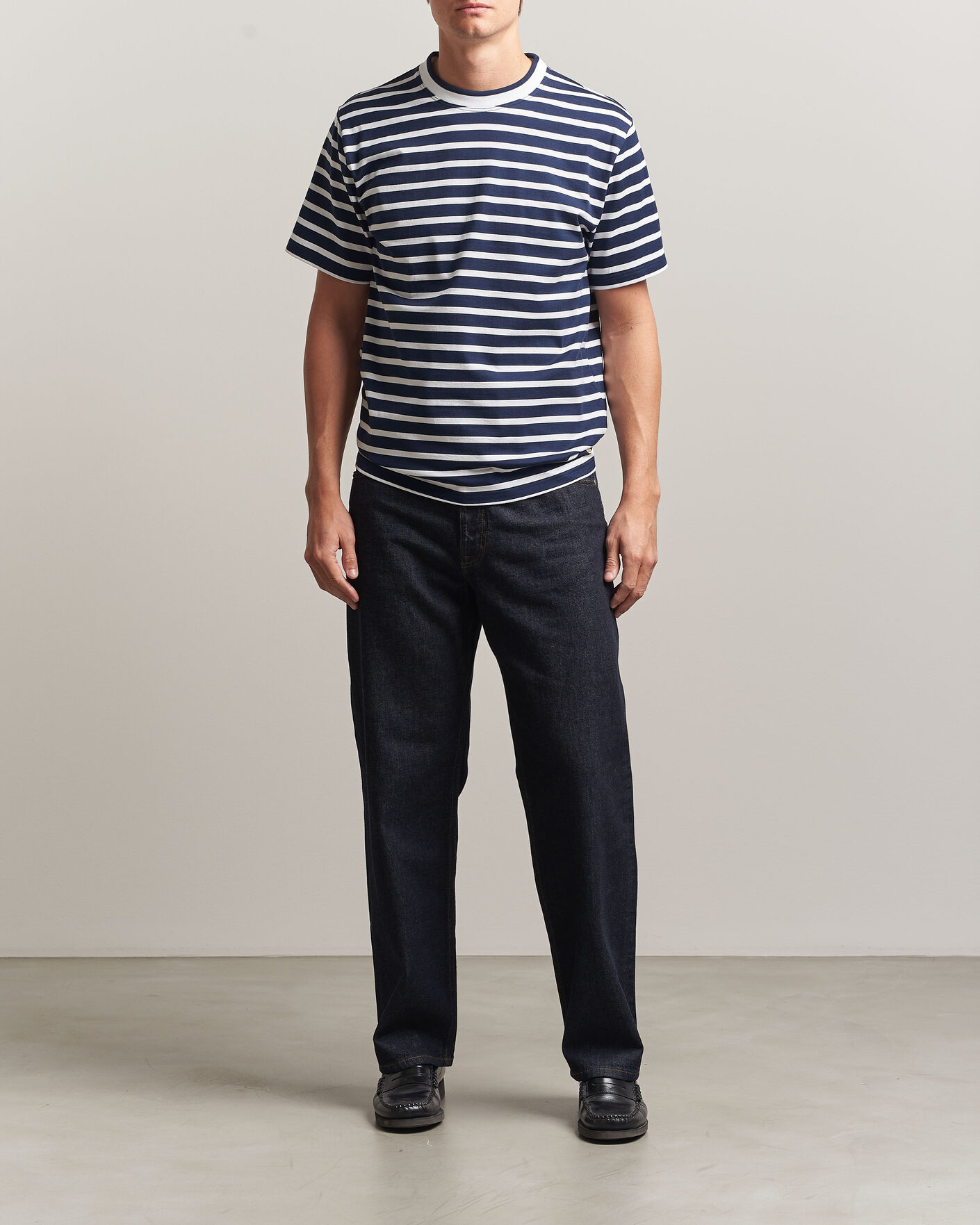 Uomini | T-shirt | Armor-lux | Heritage Callac Stripe T-Shirt Marine/Blanc