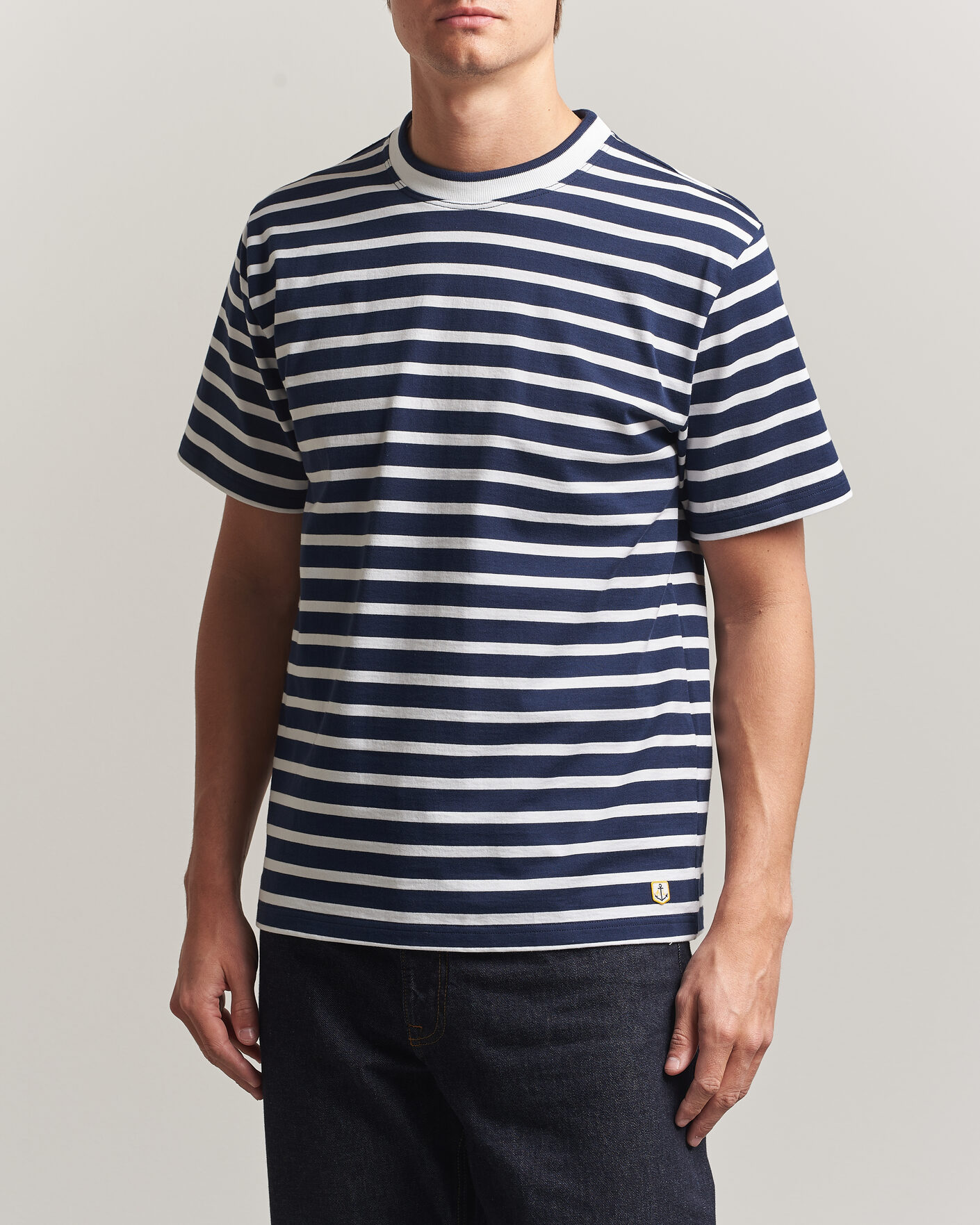 Uomini | T-shirt | Armor-lux | Heritage Callac Stripe T-Shirt Marine/Blanc