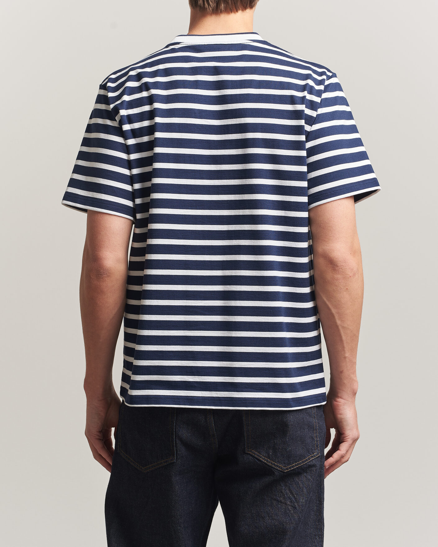 Uomini | T-shirt | Armor-lux | Heritage Callac Stripe T-Shirt Marine/Blanc