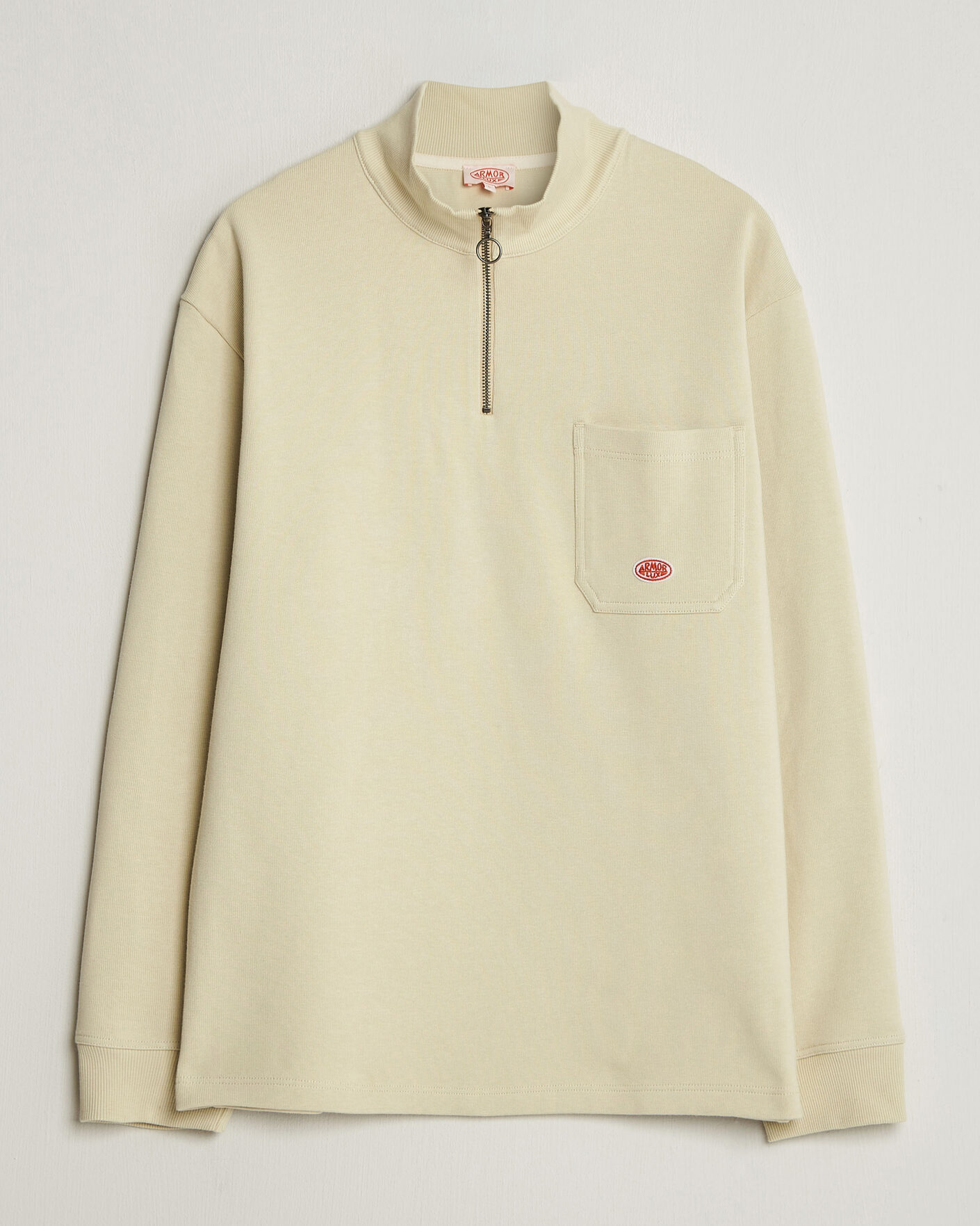 Uomini | Maglieria | Armor-lux | Camionneur Cotton Half Zip Sweater Gravel