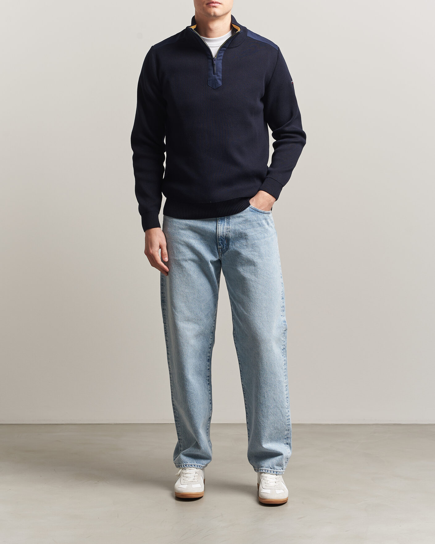 Uomini | Maglieria | Armor-lux | Workwear Half Zip Marine Deep