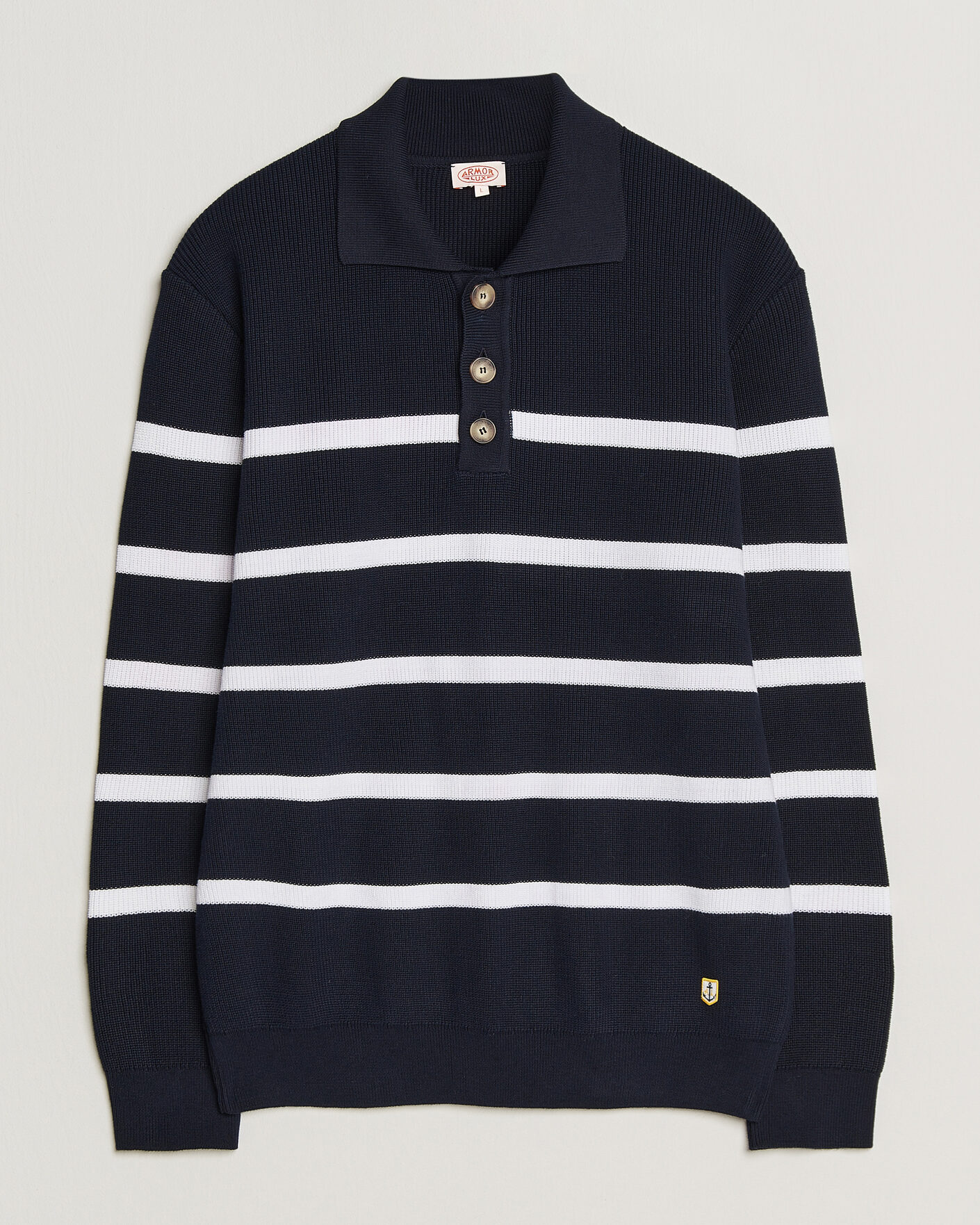 Uomini | Maglieria | Armor-lux | Heritage Knitted Polo Marine/Blanc