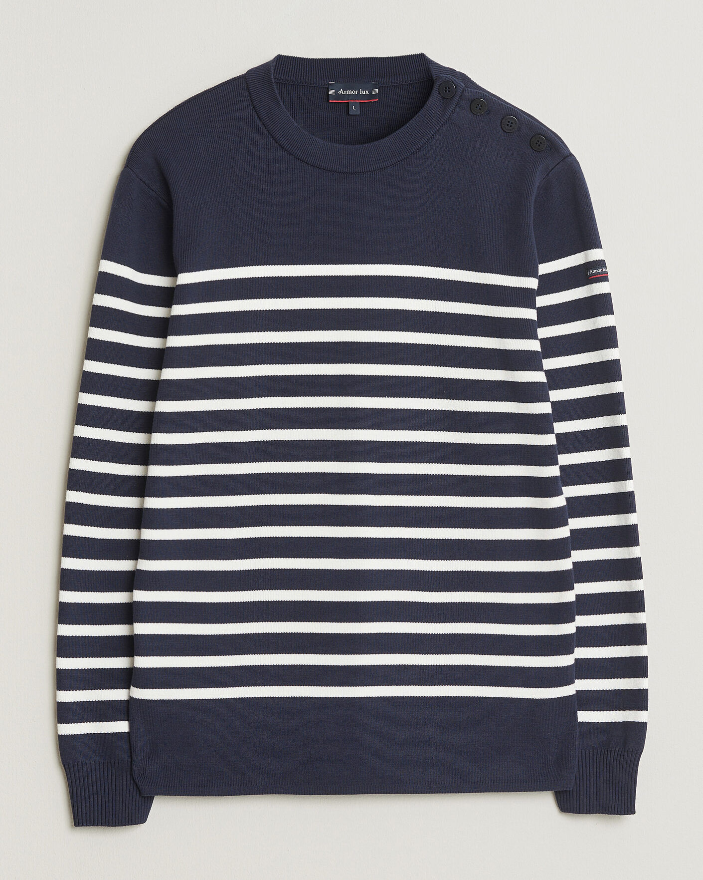 Uomini | Maglieria | Armor-lux | Groix Striped Sweater Navy/Nature