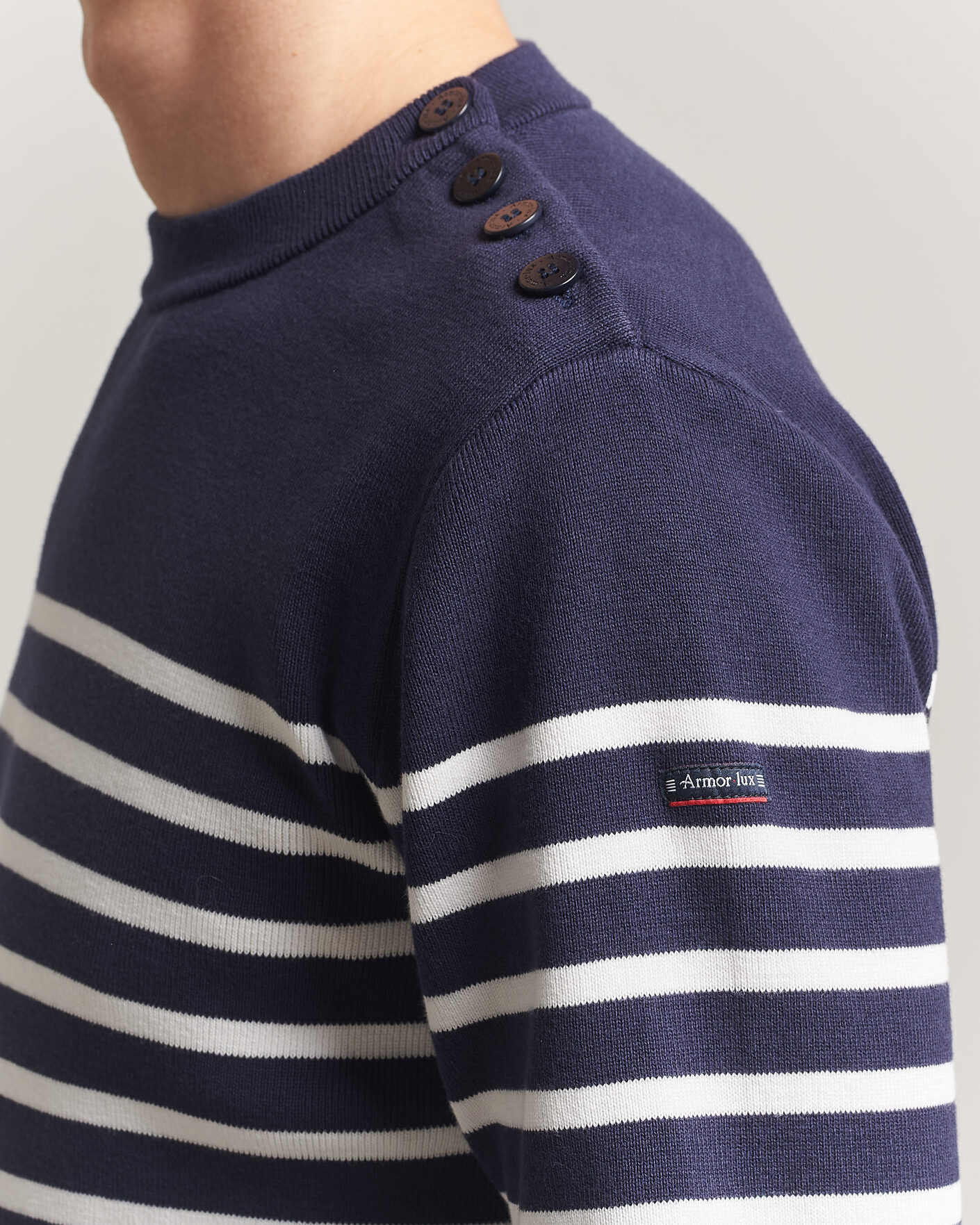 Uomini | Maglieria | Armor-lux | Groix Striped Sweater Navy/Nature