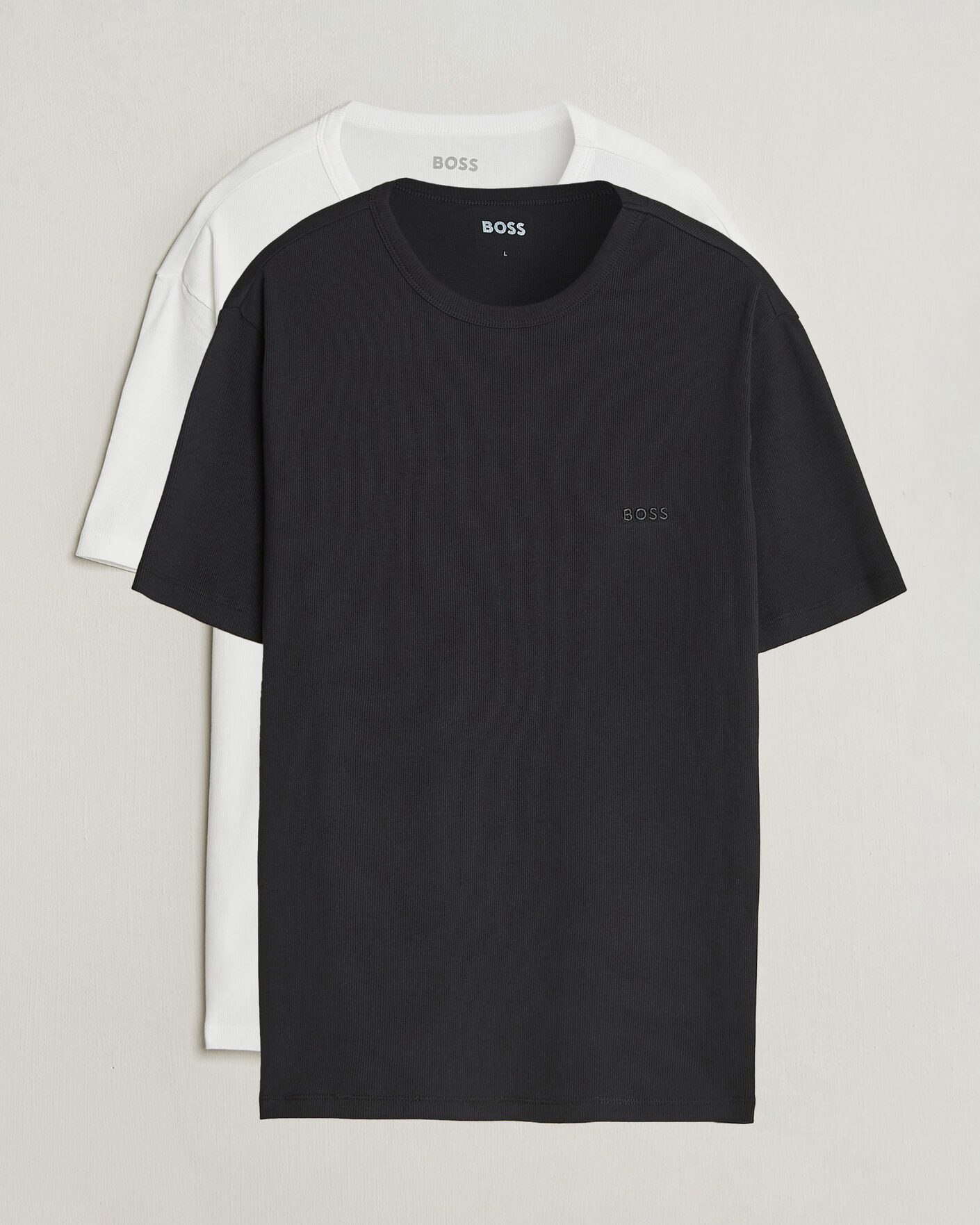 Uomini | T-shirt | BOSS BLACK | 2-Pack Ribbed T-Shirt White/Black