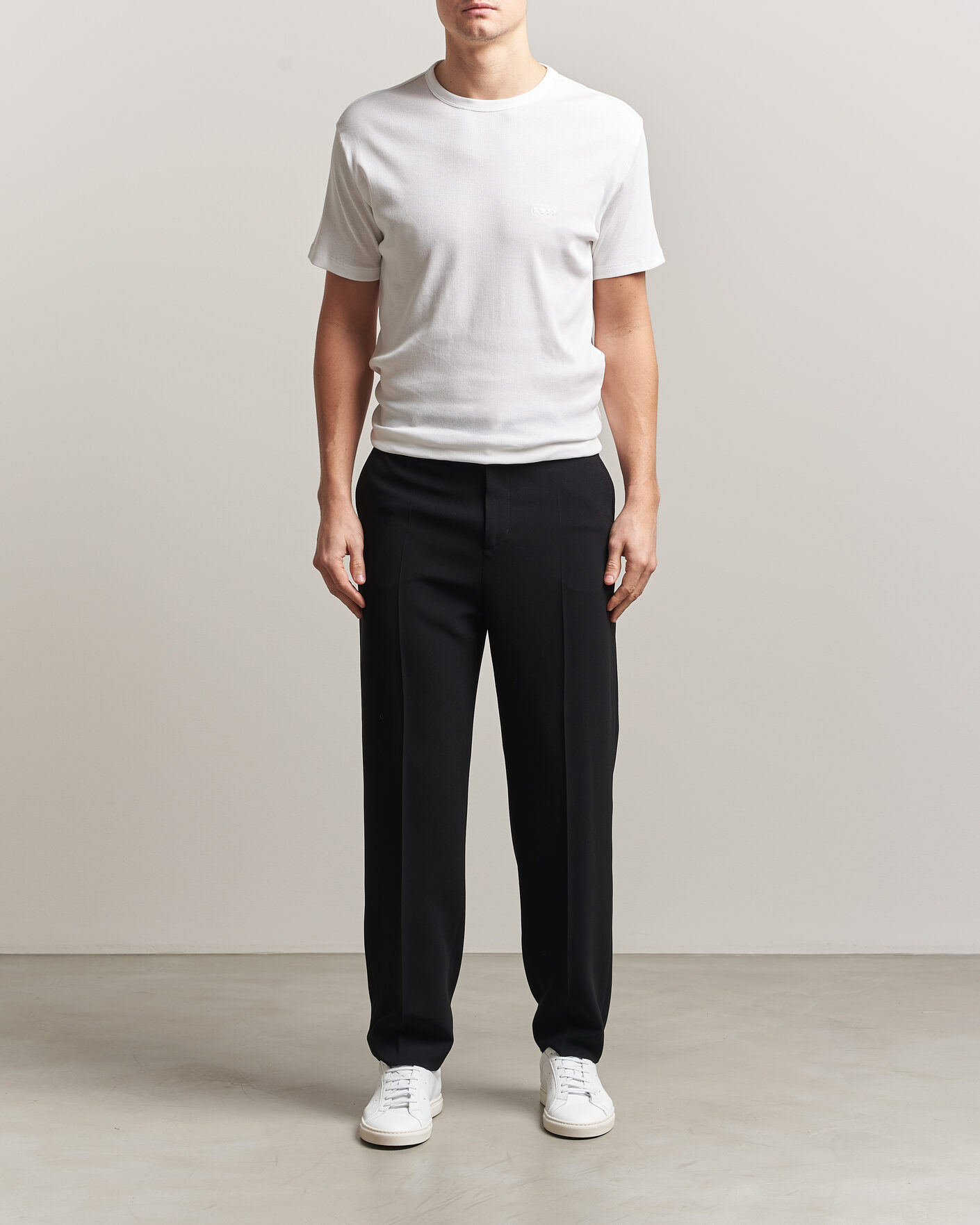 Uomini | T-shirt | BOSS BLACK | 2-Pack Ribbed T-Shirt White/Black