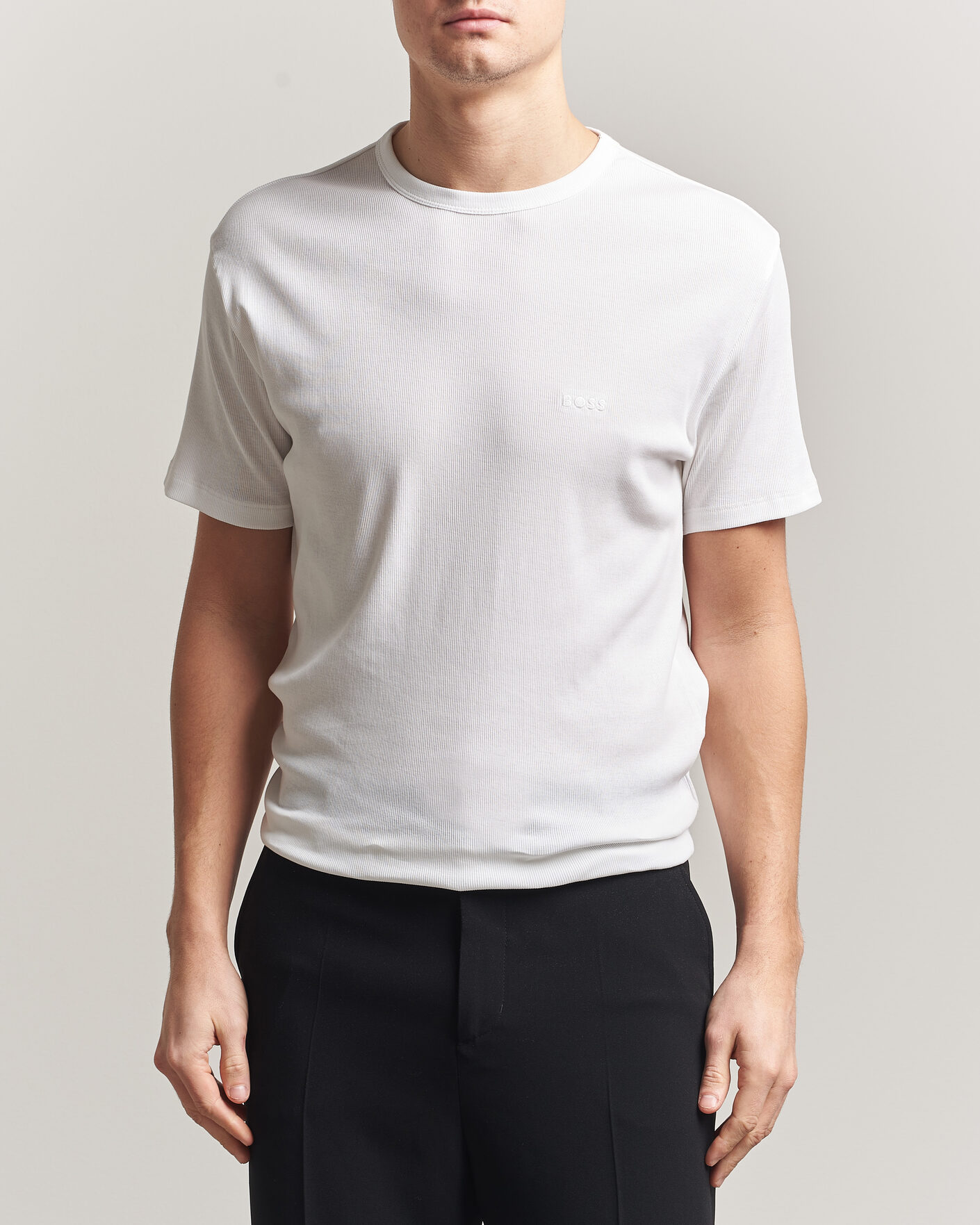 Uomini | T-shirt | BOSS BLACK | 2-Pack Ribbed T-Shirt White/Black