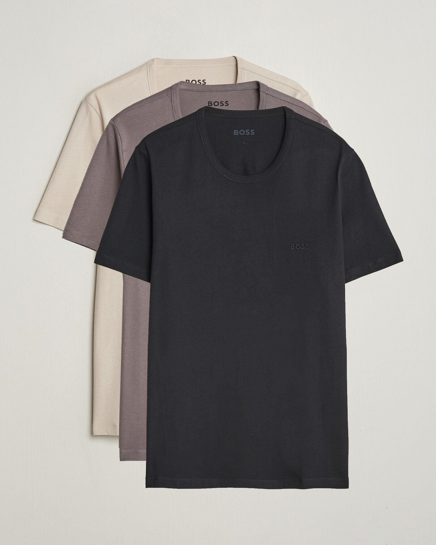 Uomini | T-shirt | BOSS BLACK | 3-Pack Crew Neck T-Shirt Grey/Beige/Black