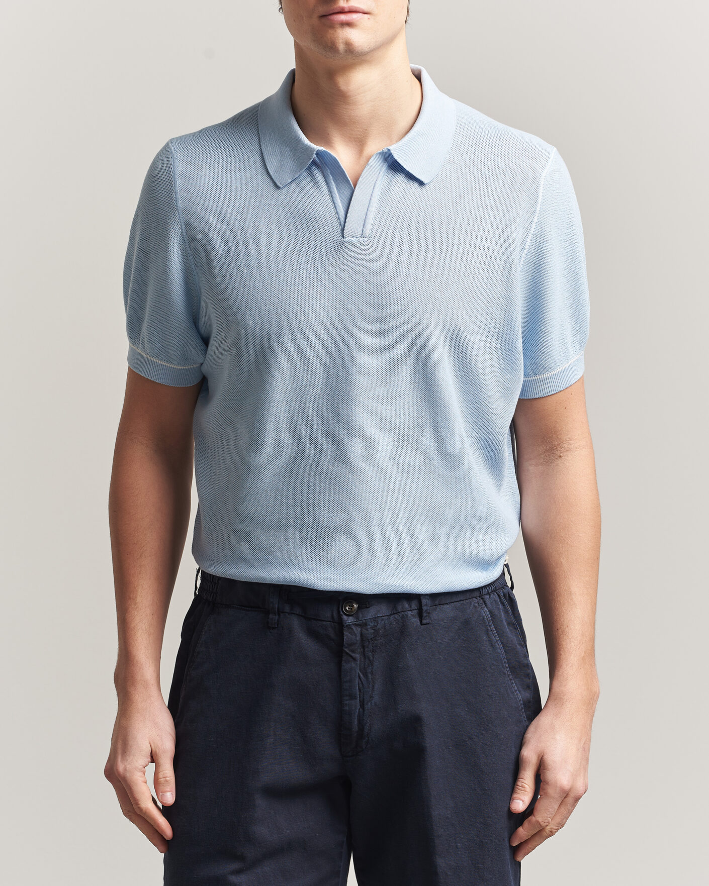 Uomini | Polo | BOSS BLACK | Narciso Knitted Polo Light Blue