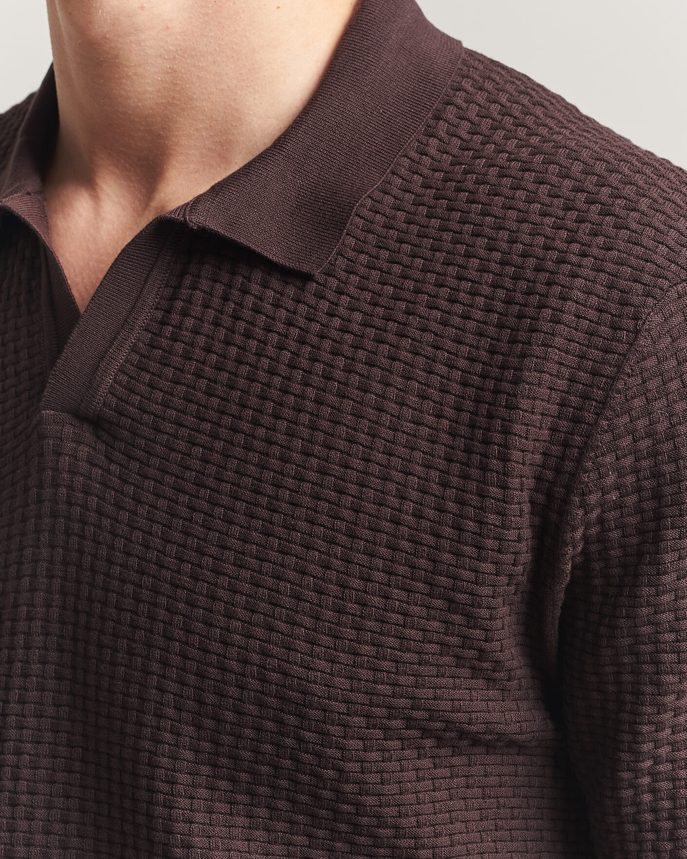 Uomini | Polo | BOSS BLACK | Natalo Structured Knitted Polo Dark Brown