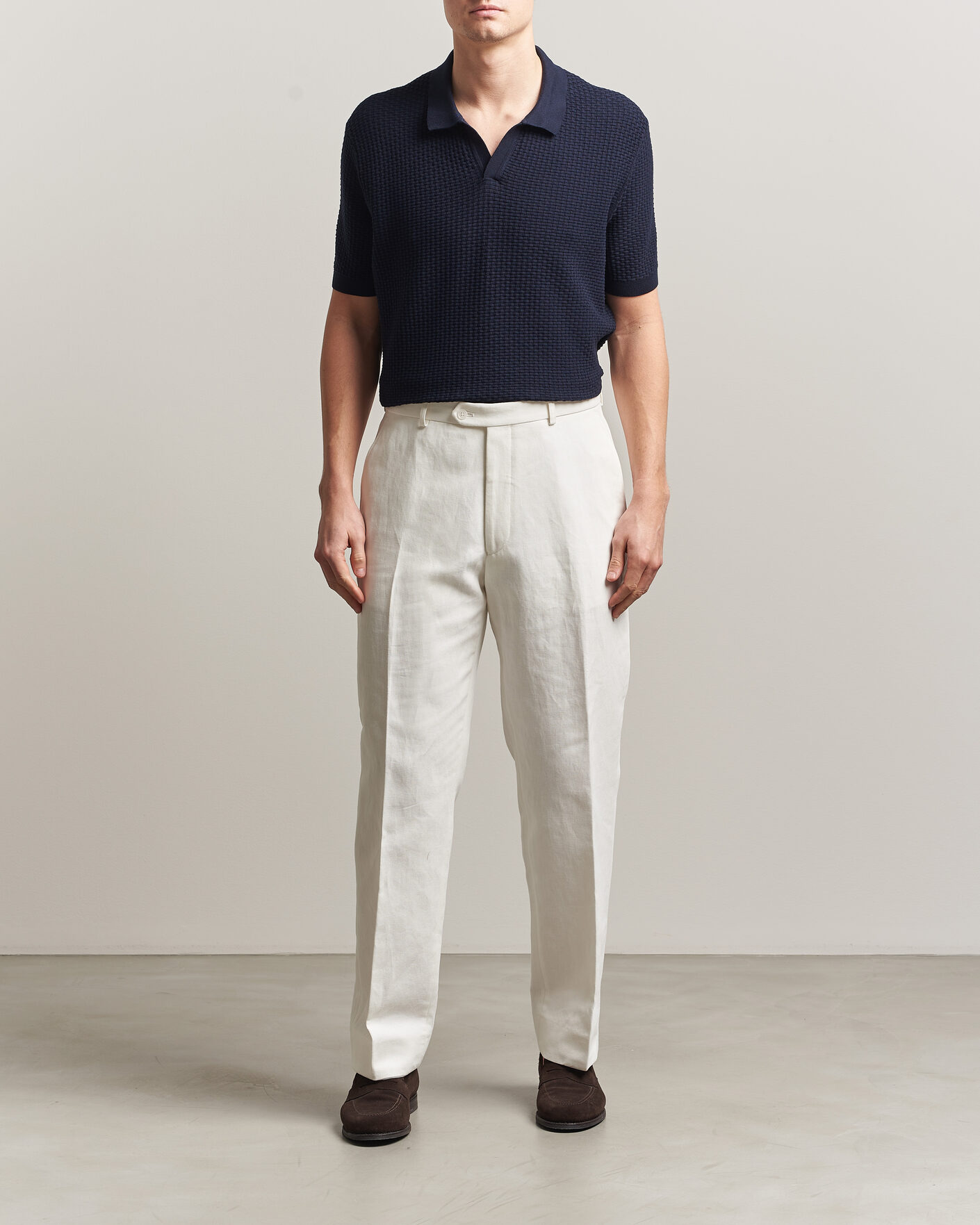 Uomini | Polo | BOSS BLACK | Natalo Structured Knitted Polo Dark Blue