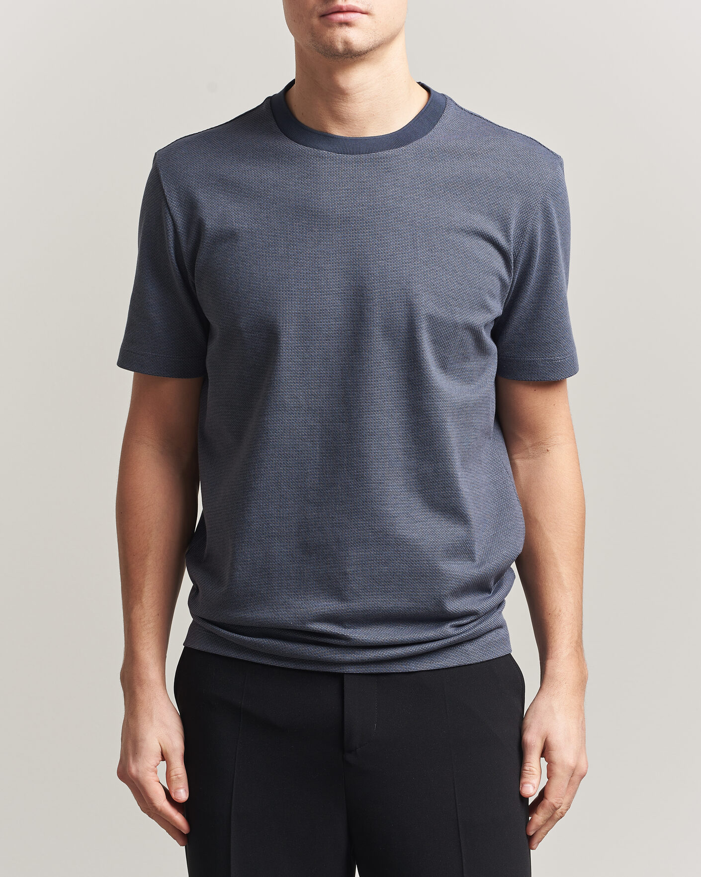 Uomini | T-shirt | BOSS BLACK | Thompson Structured T-Shirt Dark Blue