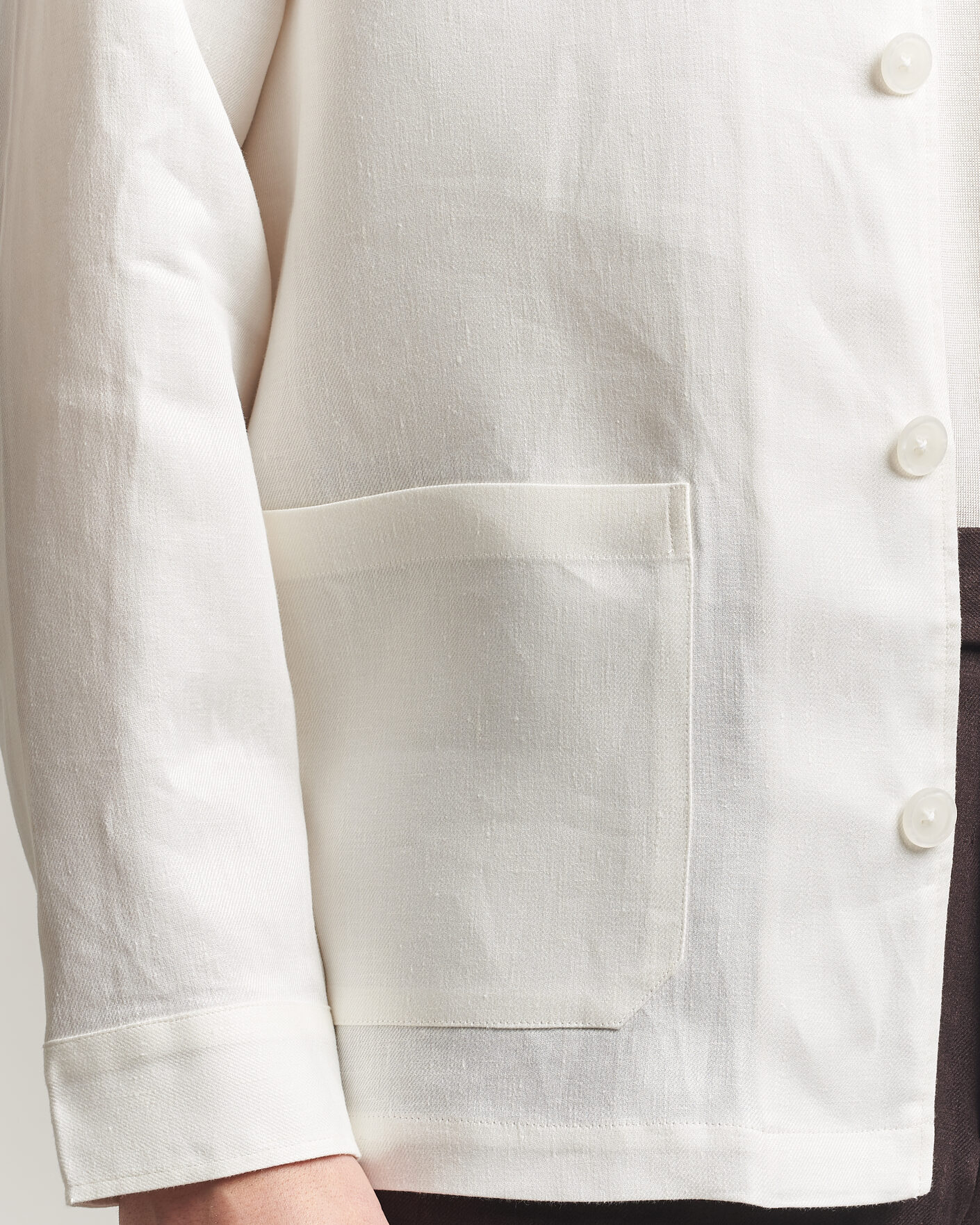 Uomini | Camicie | BOSS BLACK | Cai Linen Overshirt White