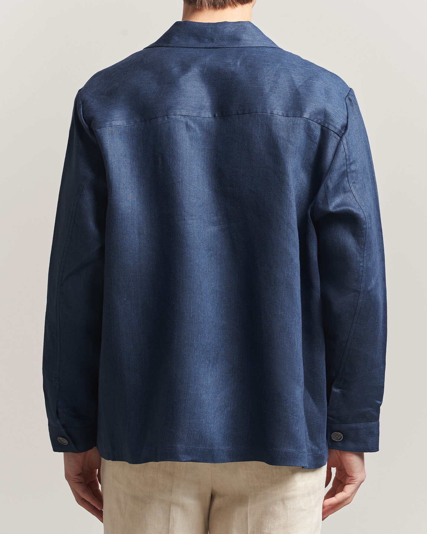 Uomini | Camicie | BOSS BLACK | Cai Linen Overshirt Dark Blue