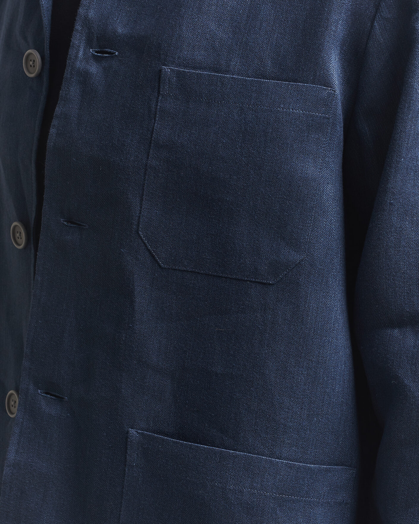 Uomini | Camicie | BOSS BLACK | Cai Linen Overshirt Dark Blue