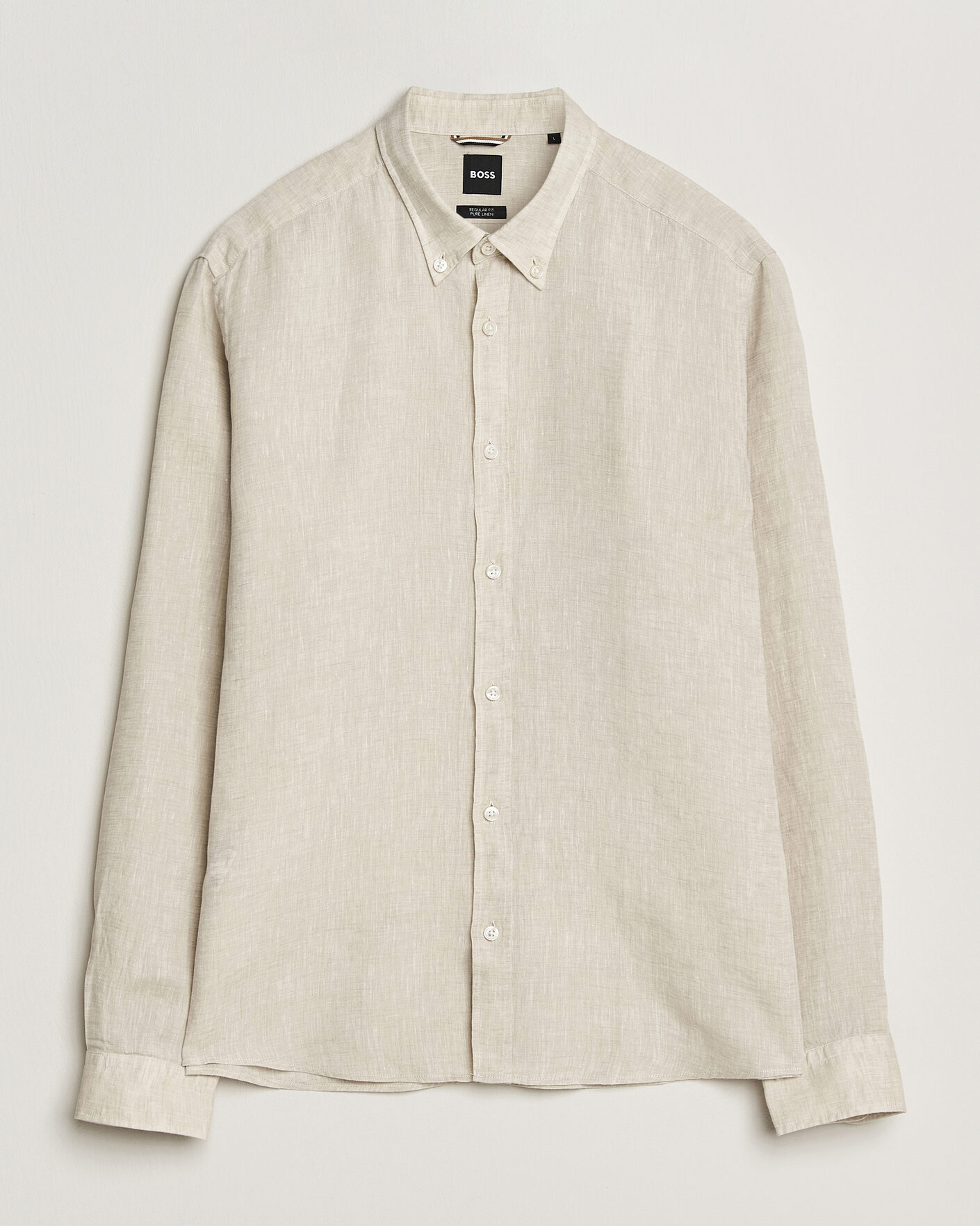 Uomini | Camicie | BOSS BLACK | Liam Linen Shirt Open Beige