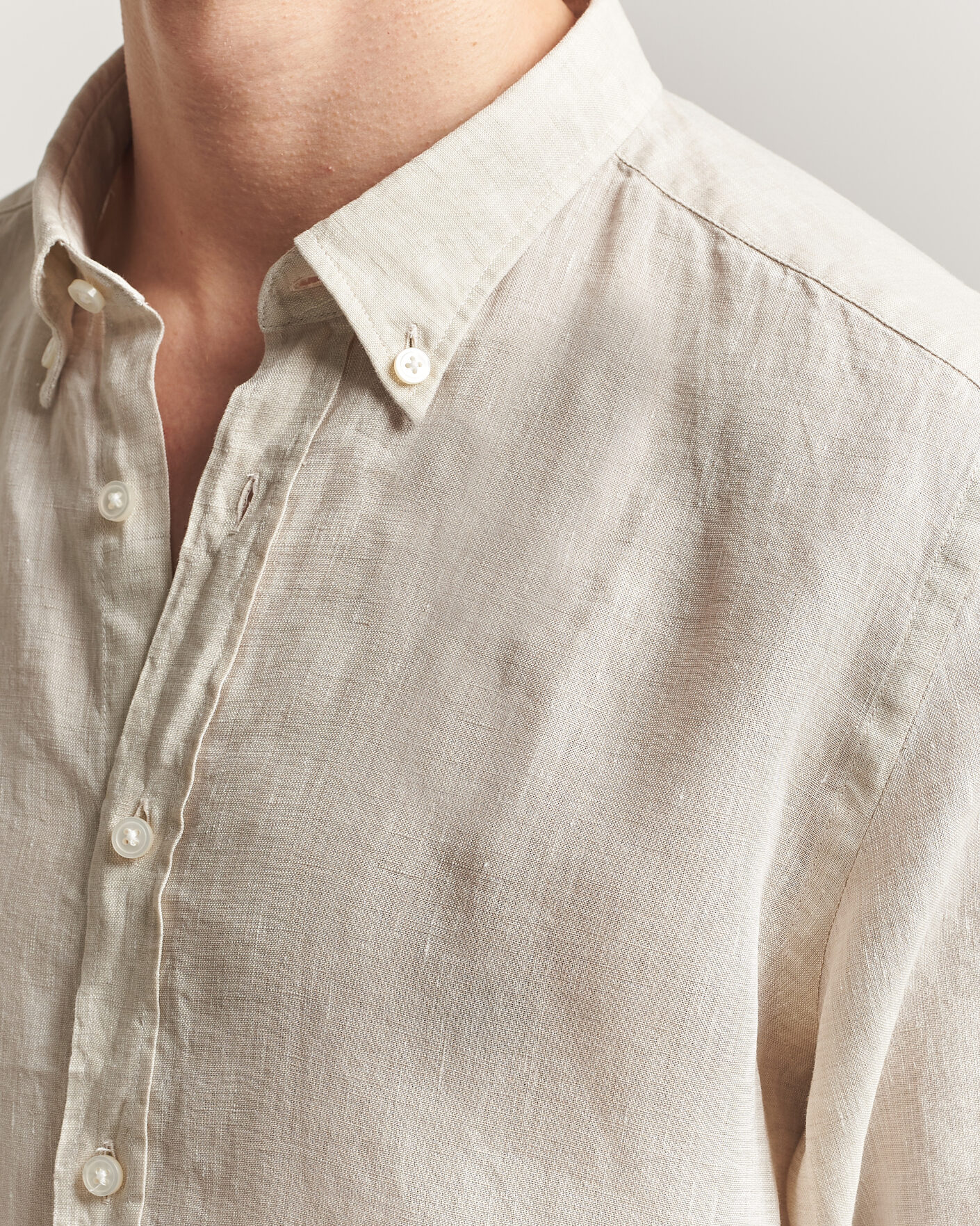 Uomini | Camicie | BOSS BLACK | Liam Linen Shirt Open Beige