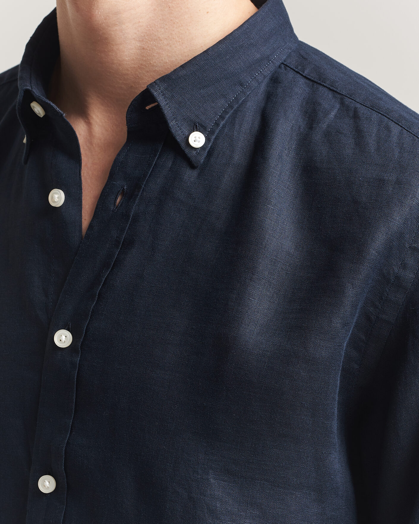 Uomini | Camicie | BOSS BLACK | Liam Linen Shirt Dark Blue
