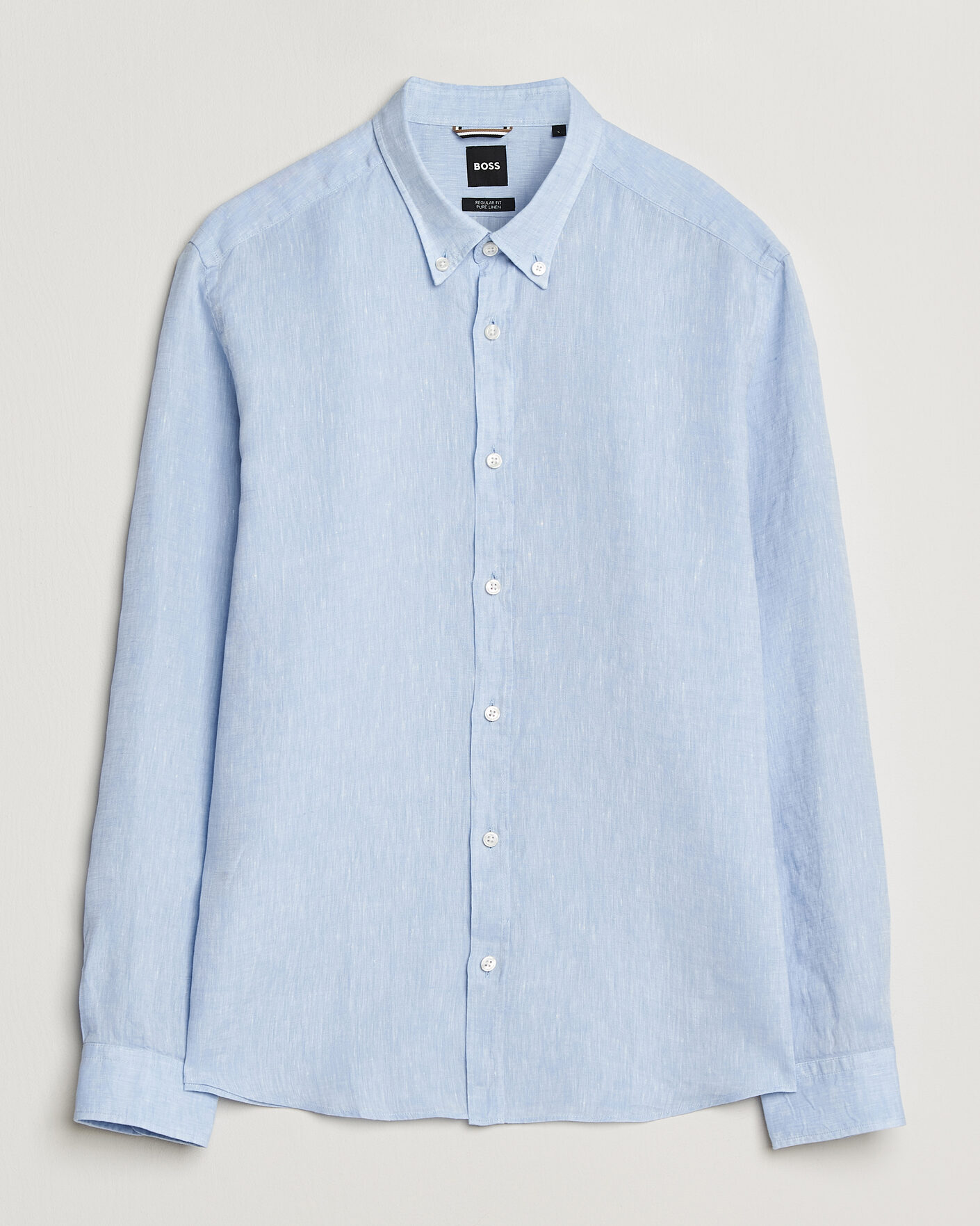 Uomini | Camicie | BOSS BLACK | Liam Linen Shirt Light Blue