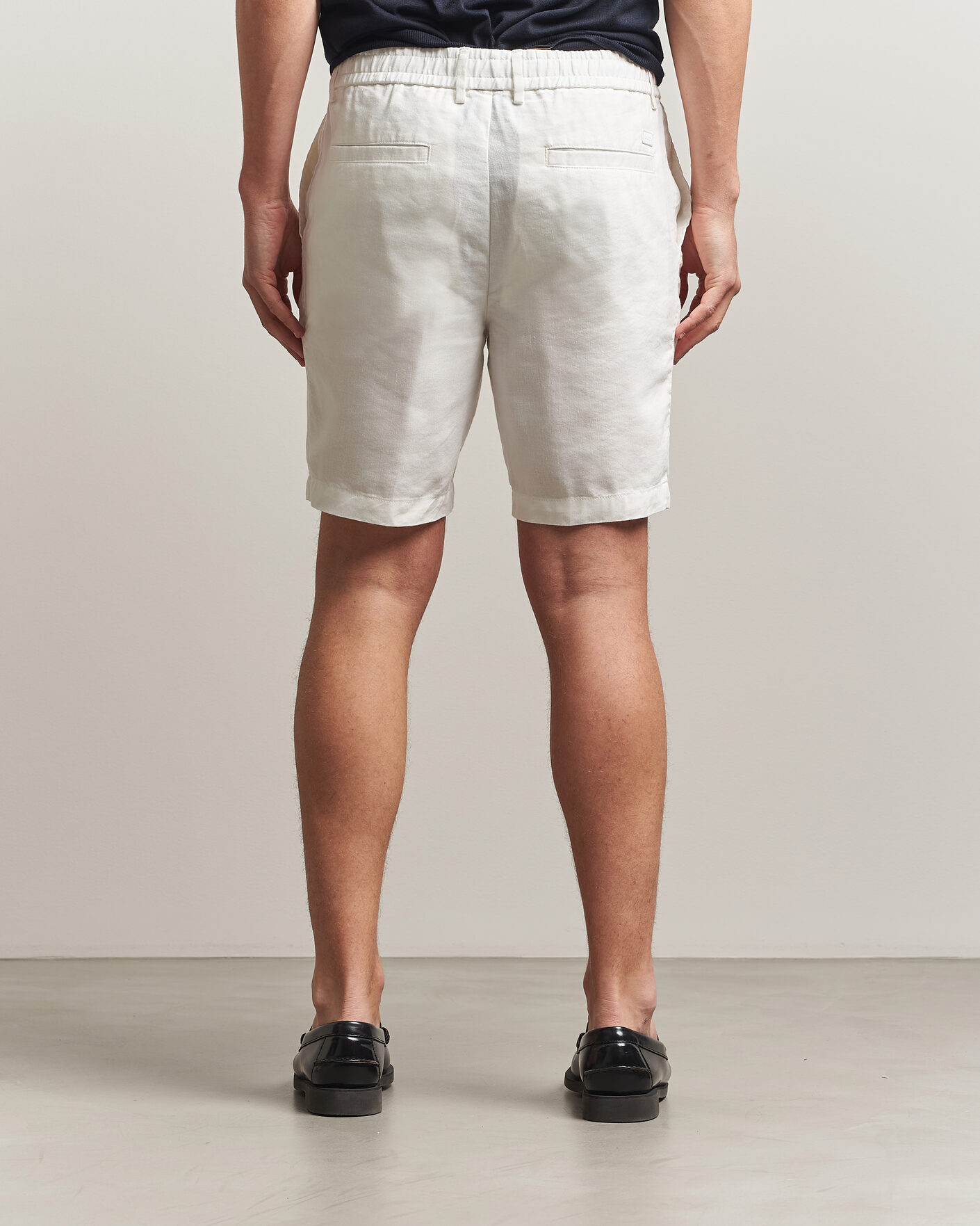 Uomini | Pantaloncini | BOSS BLACK | Kane Linen Drawstring Shorts White