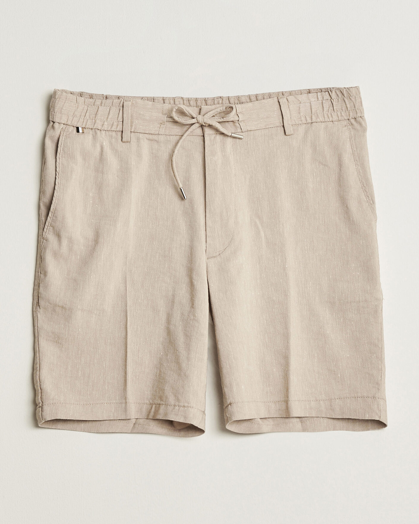 Uomini | Pantaloncini | BOSS BLACK | Kane Linen Drawstring Shorts Open Beige