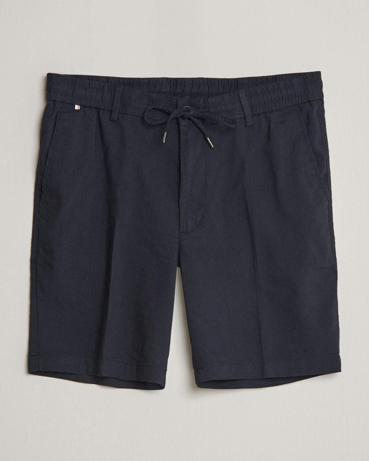 Uomini | Pantaloncini | BOSS BLACK | Kane Linen Drawstring Shorts Dark Blue
